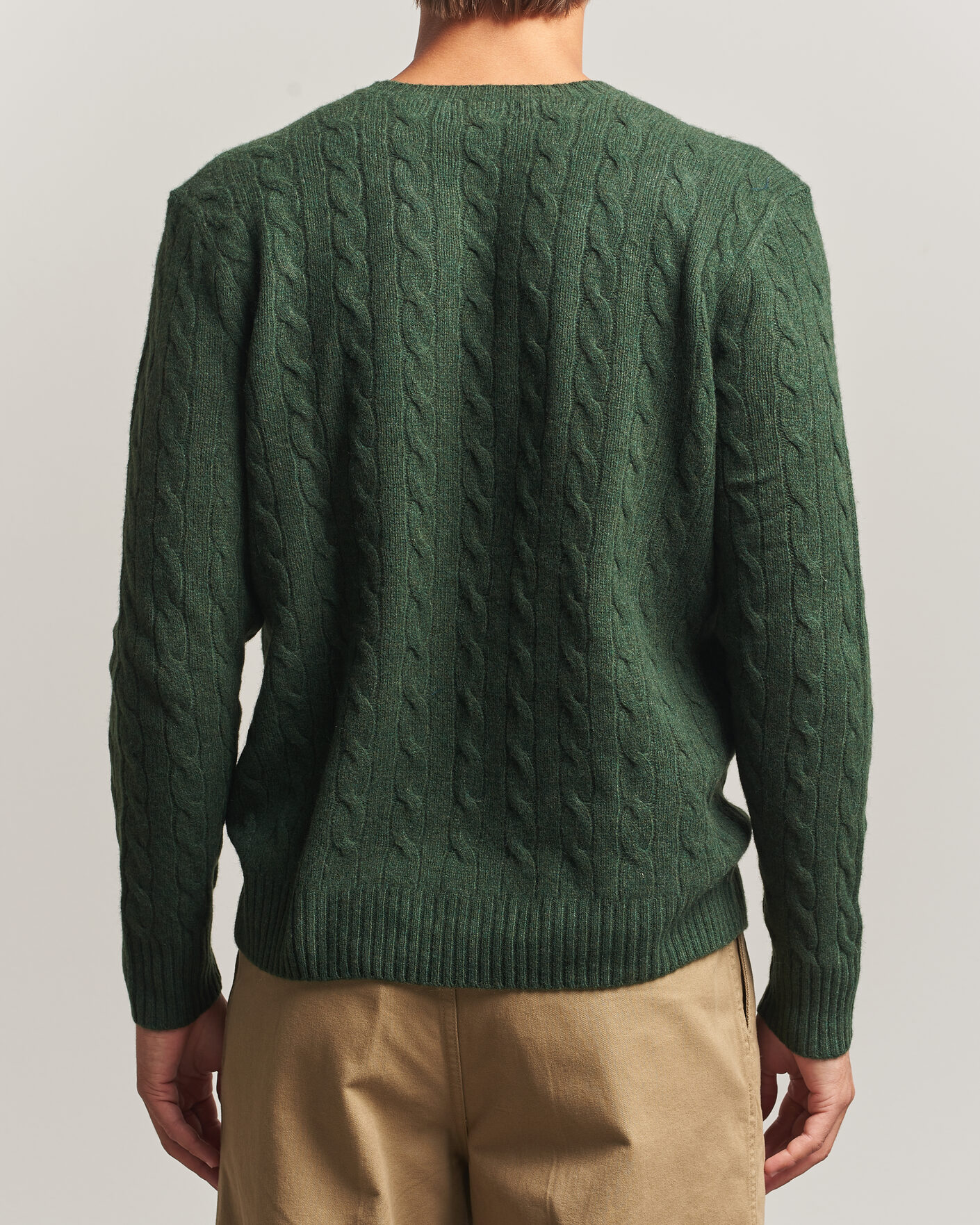 Herre | Trøjer | Polo Ralph Lauren | Wool/Cashmere Cable Crew Neck Lodgepole Pine Heather
