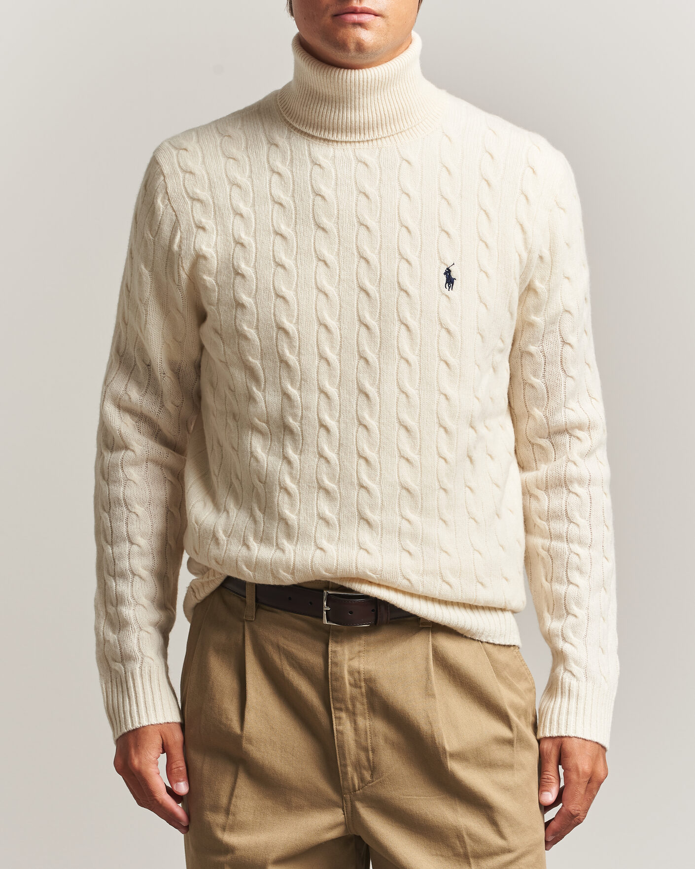 Herre | Trøjer | Polo Ralph Lauren | Wool/Cashmere Rollneck Andover Cream