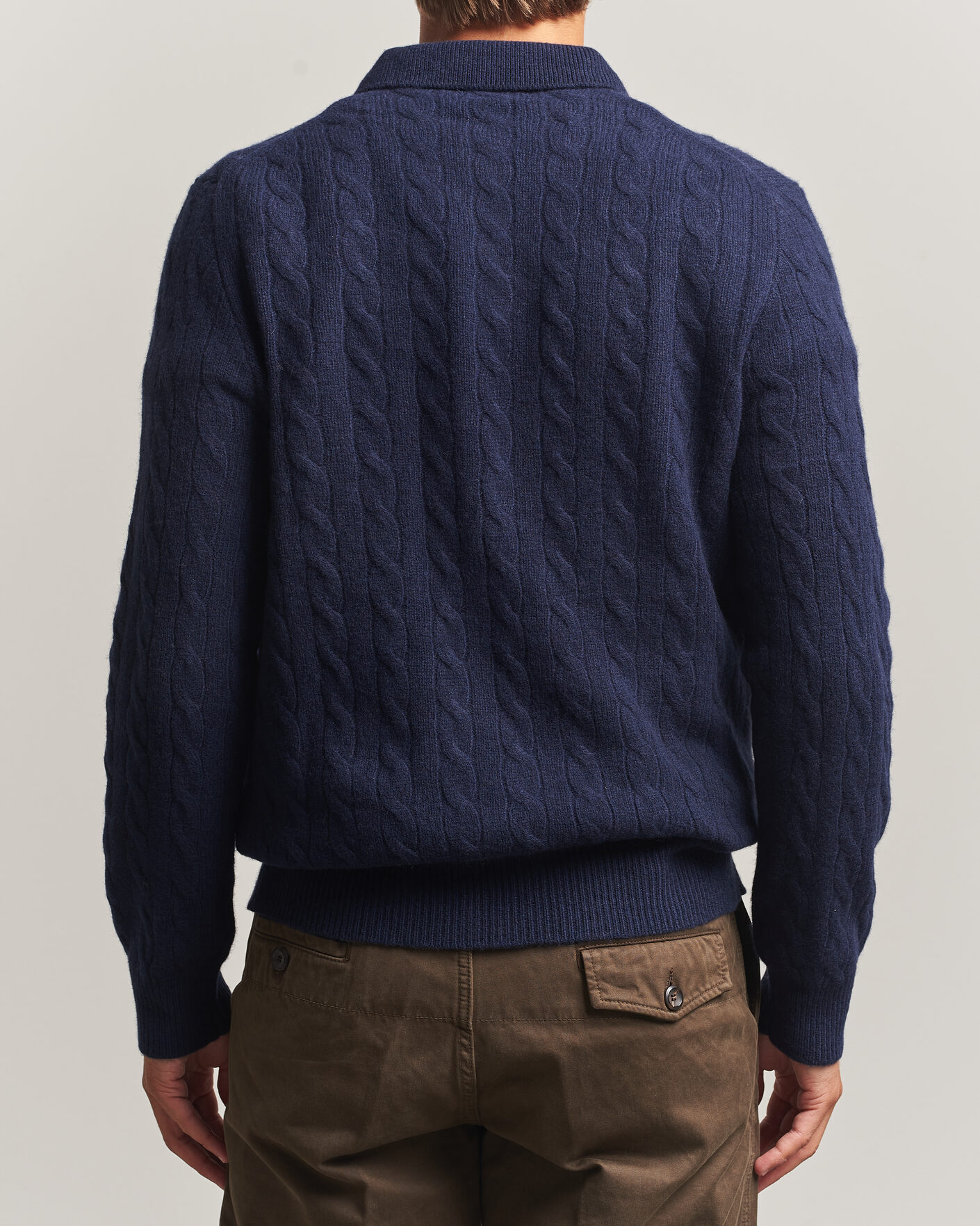 Herre | Trøjer | Polo Ralph Lauren | Wool/Cashmere Cable Knit Polo Hunter Navy