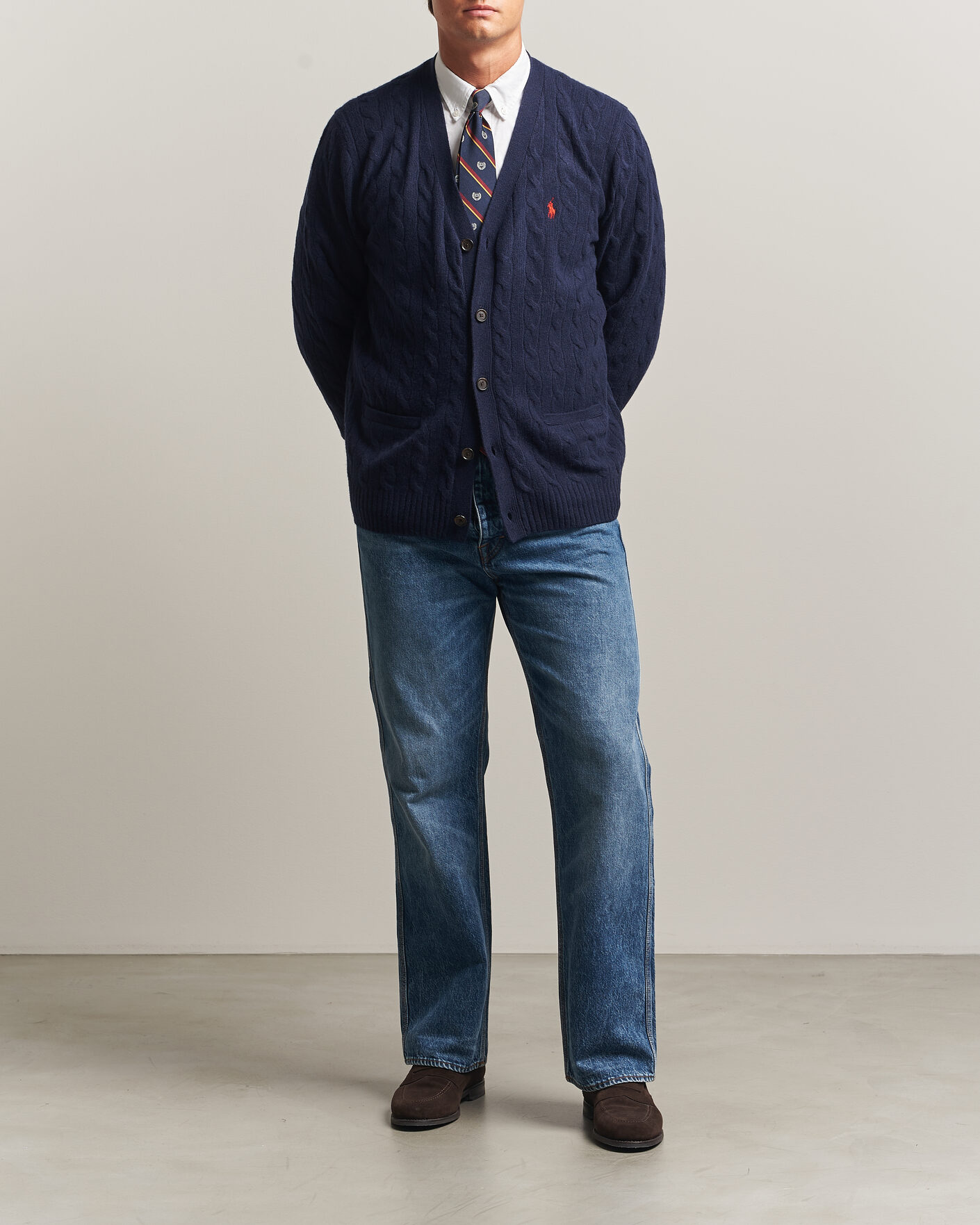 Herre | Trøjer | Polo Ralph Lauren | Wool/Cashmere Cable Cardigan Hunter Navy