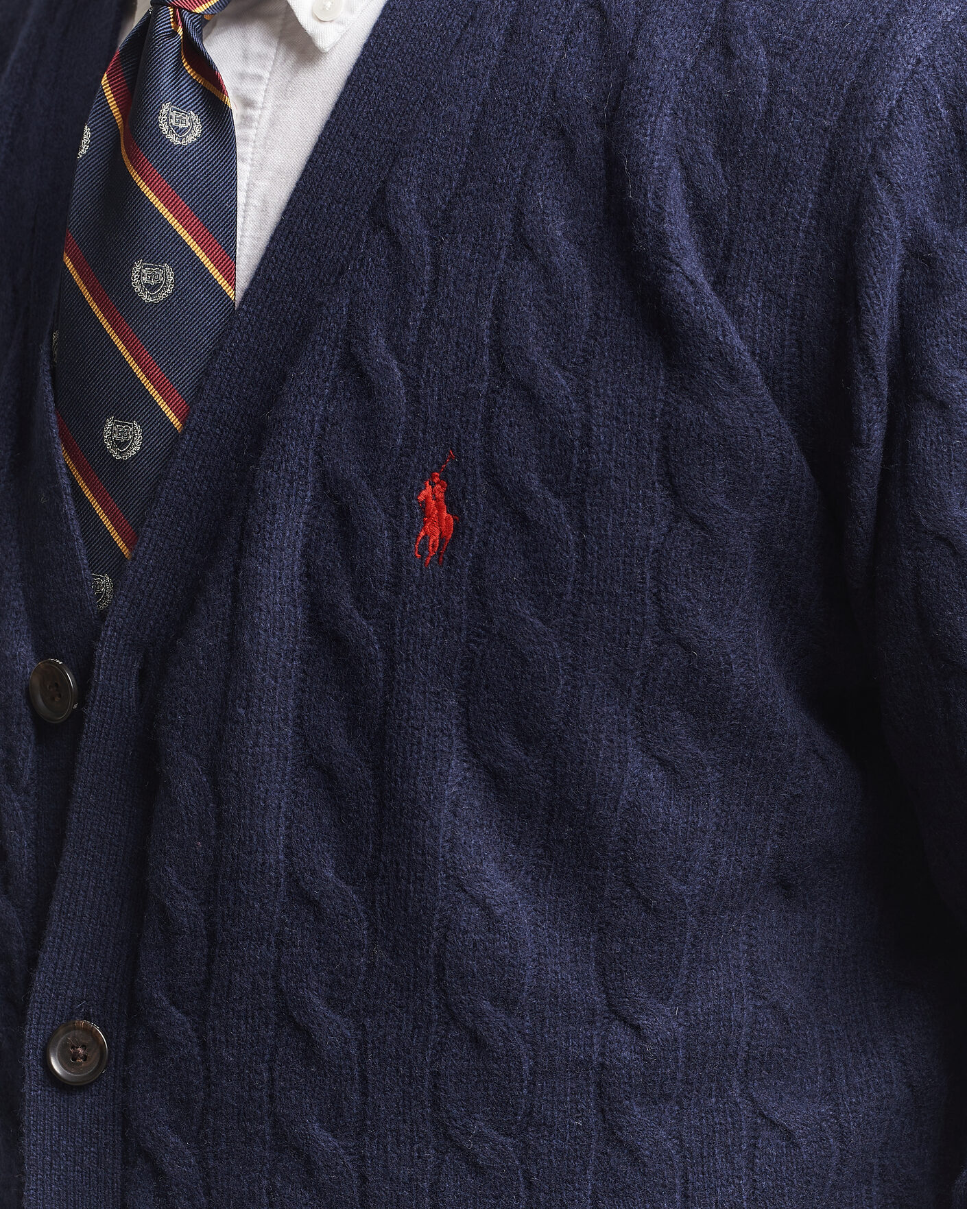 Herre | Trøjer | Polo Ralph Lauren | Wool/Cashmere Cable Cardigan Hunter Navy