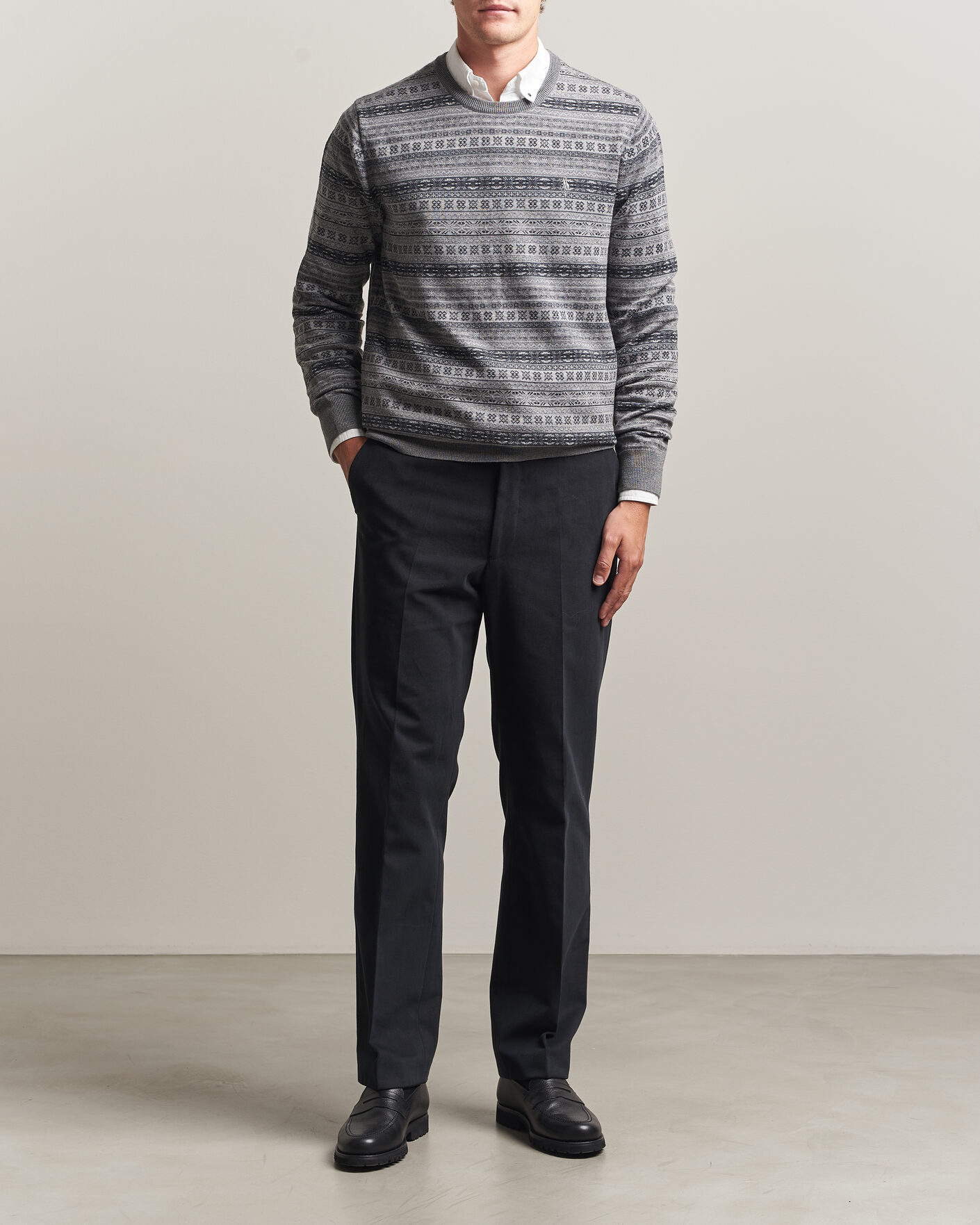 Herre | Trøjer | Polo Ralph Lauren | Fair Isle Merino Sweater Grey Combo