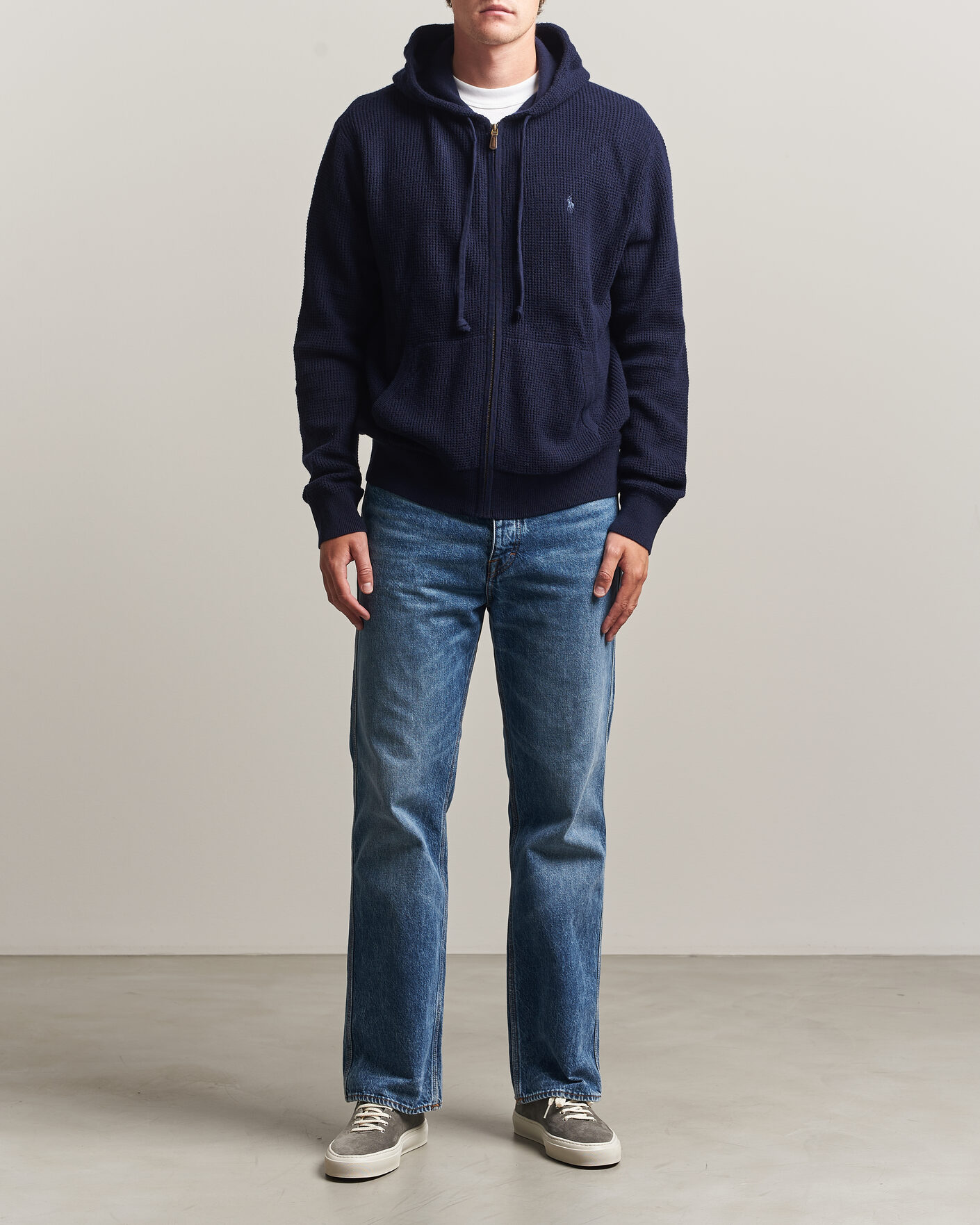Herre | Trøjer | Polo Ralph Lauren | Cotton/Wool Full-Zip Hoodie Hunter Navy