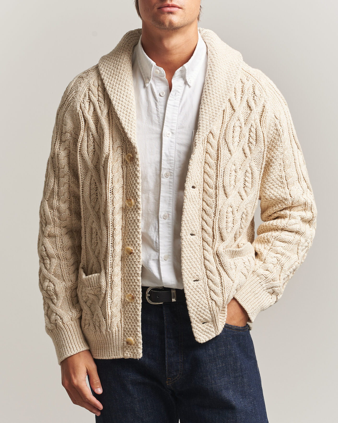 Herre | Trøjer | Polo Ralph Lauren | Cotton Marl Cardigan Oatmeal Combo