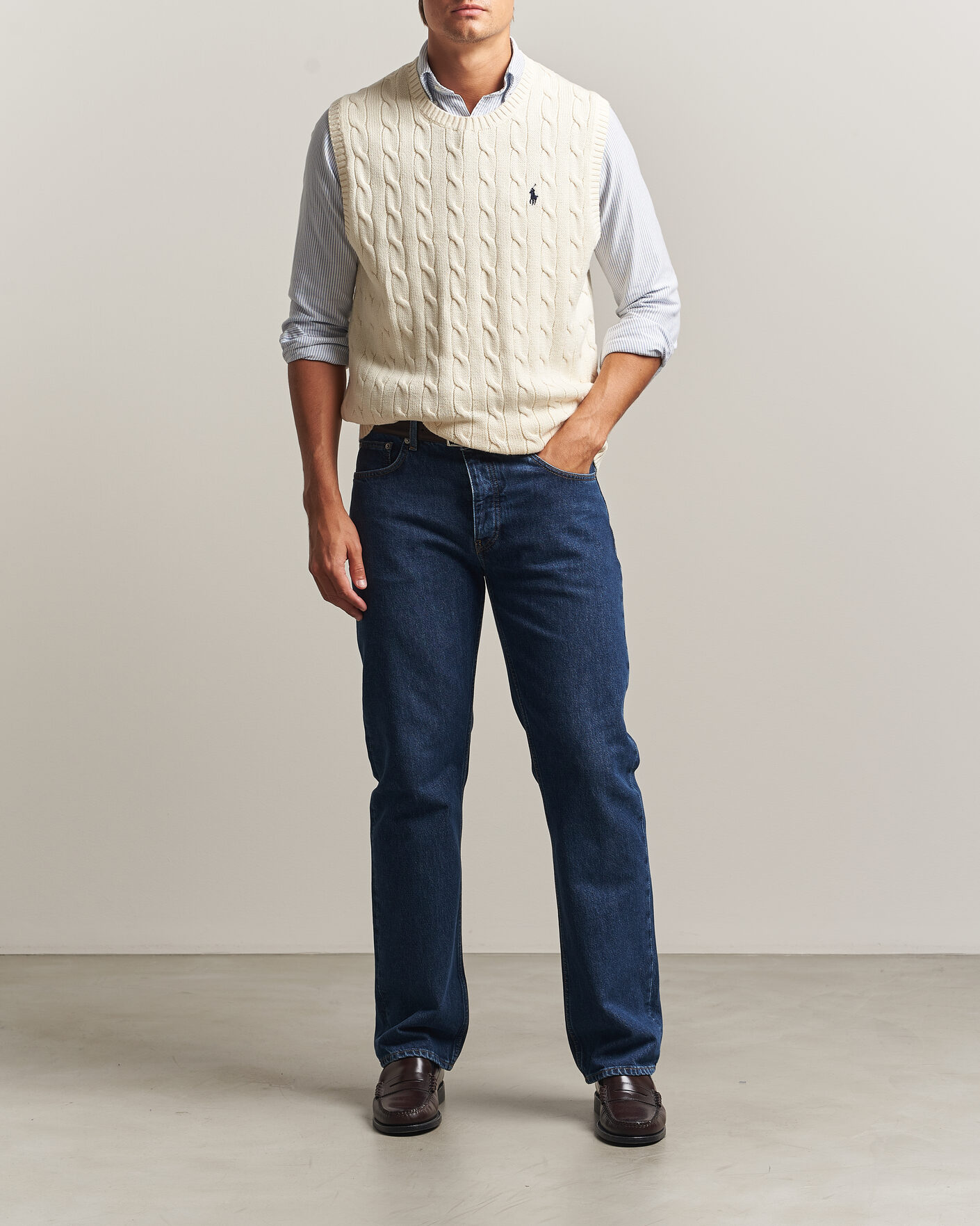 Herre | Trøjer | Polo Ralph Lauren | Cotton Cable Vest Andover Cream