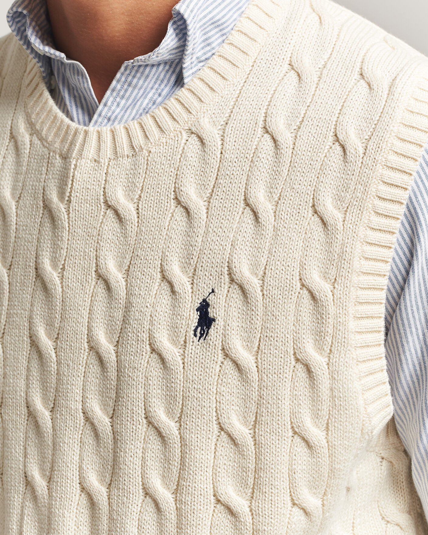 Herre | Trøjer | Polo Ralph Lauren | Cotton Cable Vest Andover Cream
