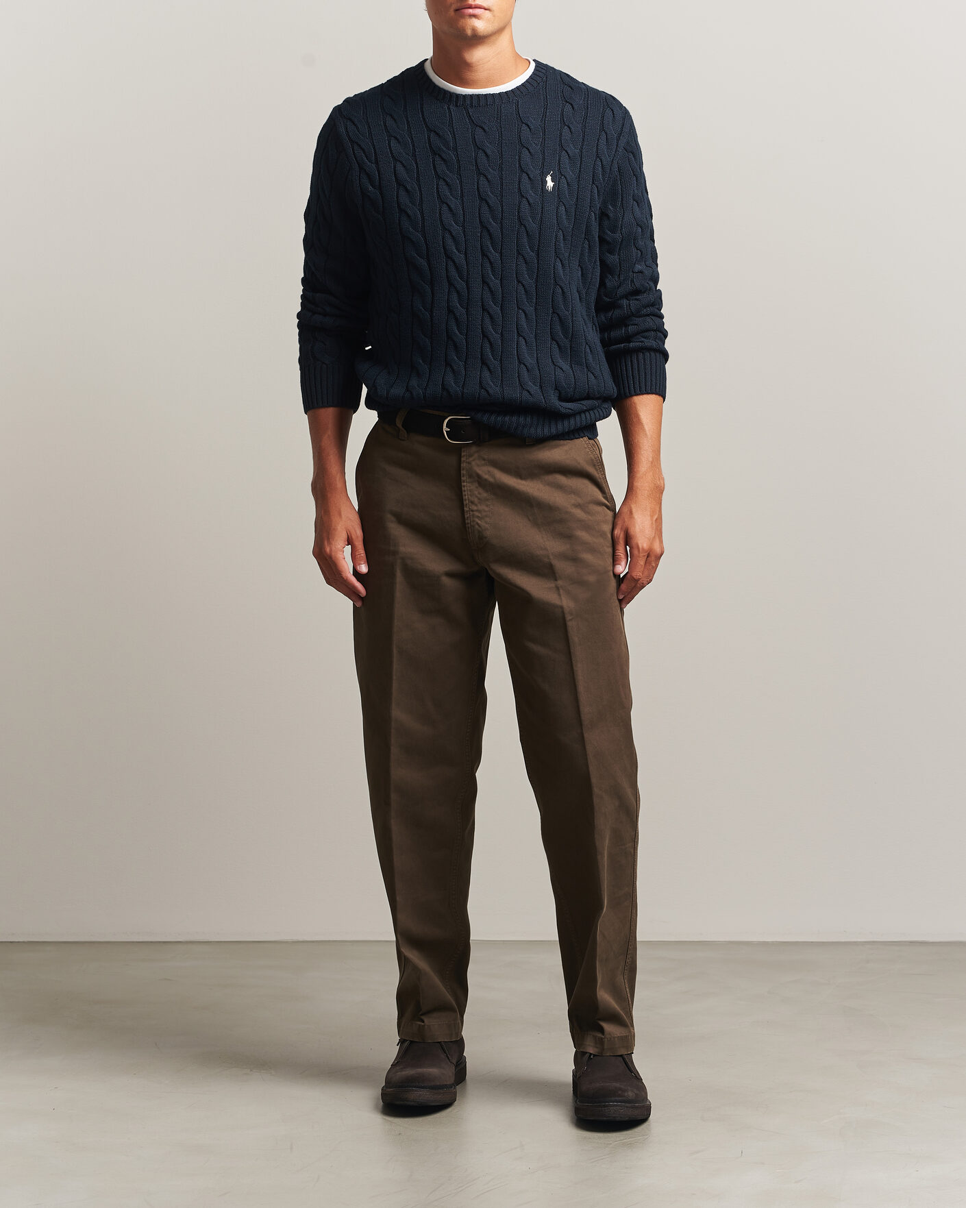Herre | Trøjer | Polo Ralph Lauren | Cotton Cable Pullover Hunter Navy