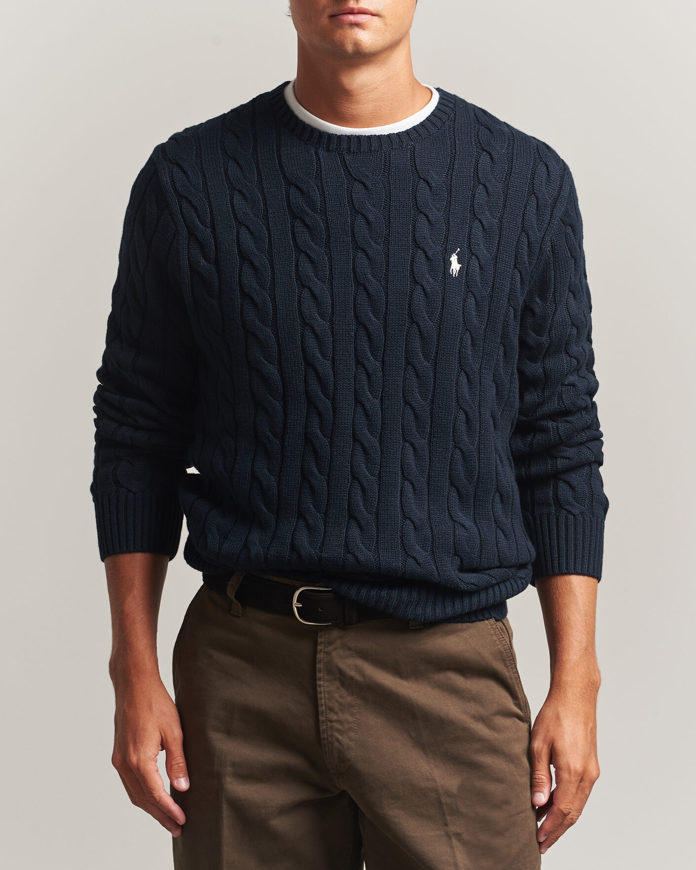 Herre | Trøjer | Polo Ralph Lauren | Cotton Cable Pullover Hunter Navy