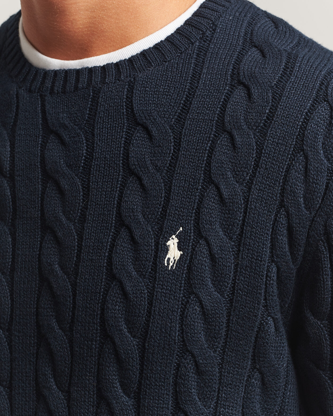Herre | Trøjer | Polo Ralph Lauren | Cotton Cable Pullover Hunter Navy