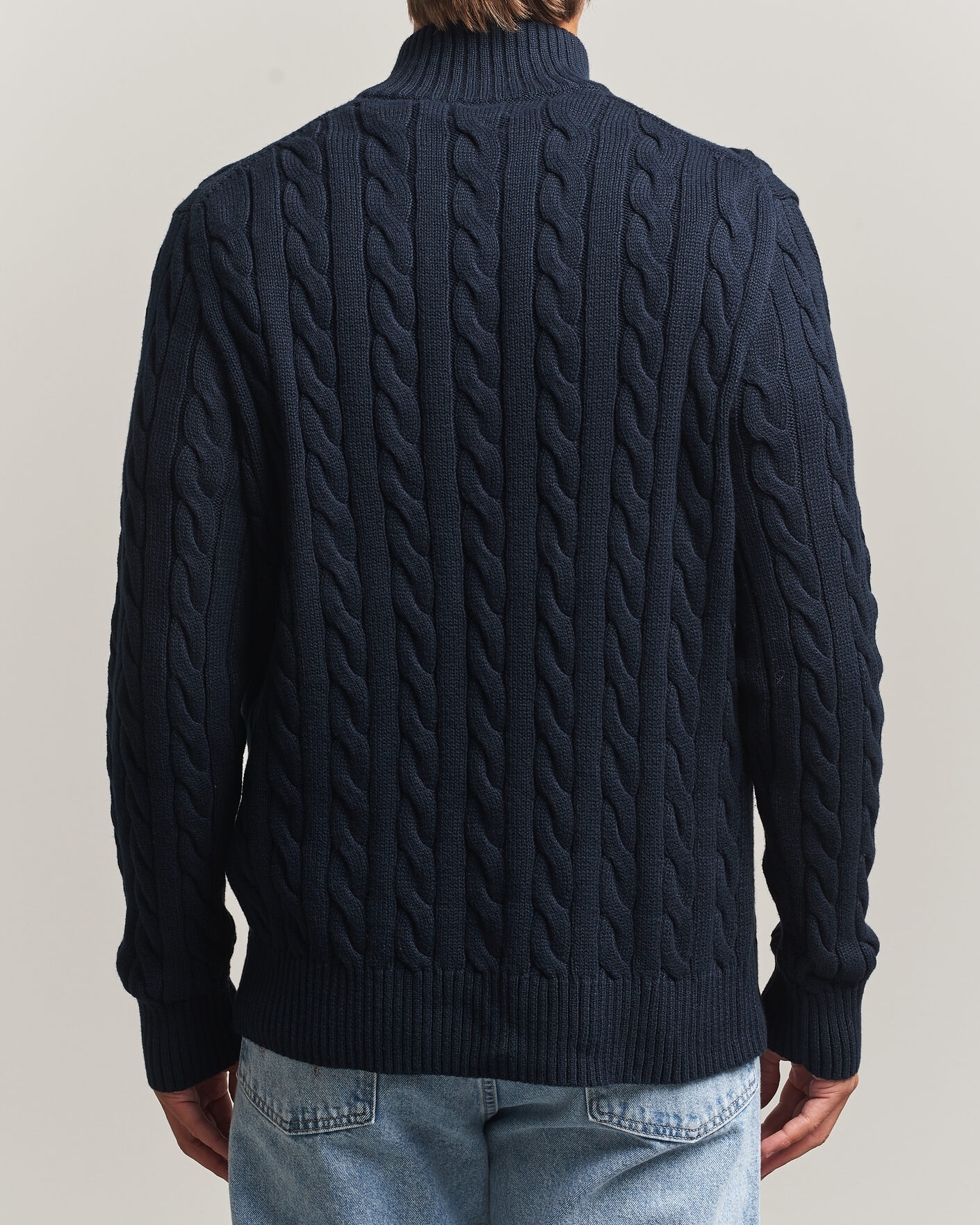 Herre | Trøjer | Polo Ralph Lauren | Cotton Cable Half Zip Hunter Navy