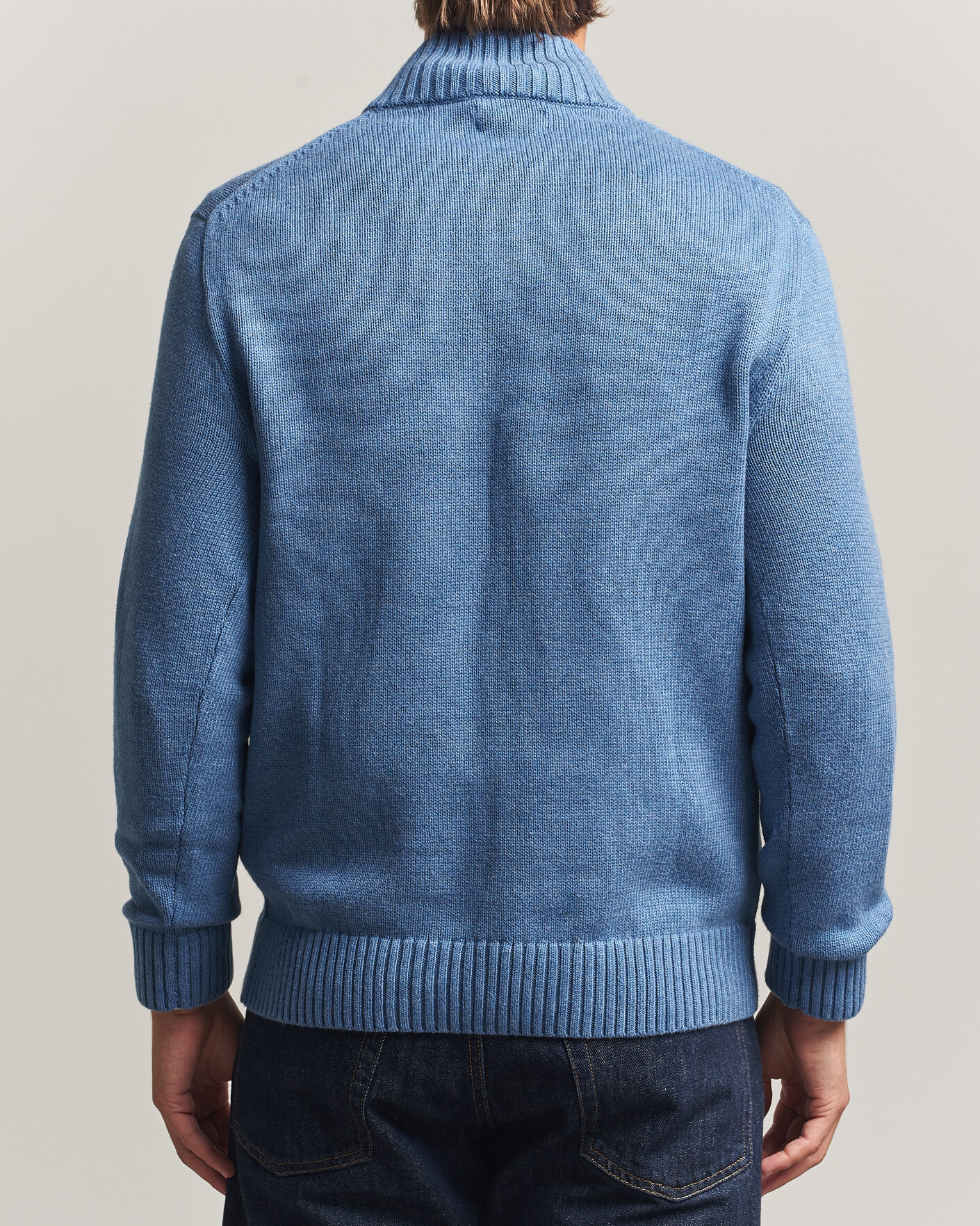 Herre | Trøjer | Polo Ralph Lauren | Cotton Pullover Half Zip Blue Borage Heather