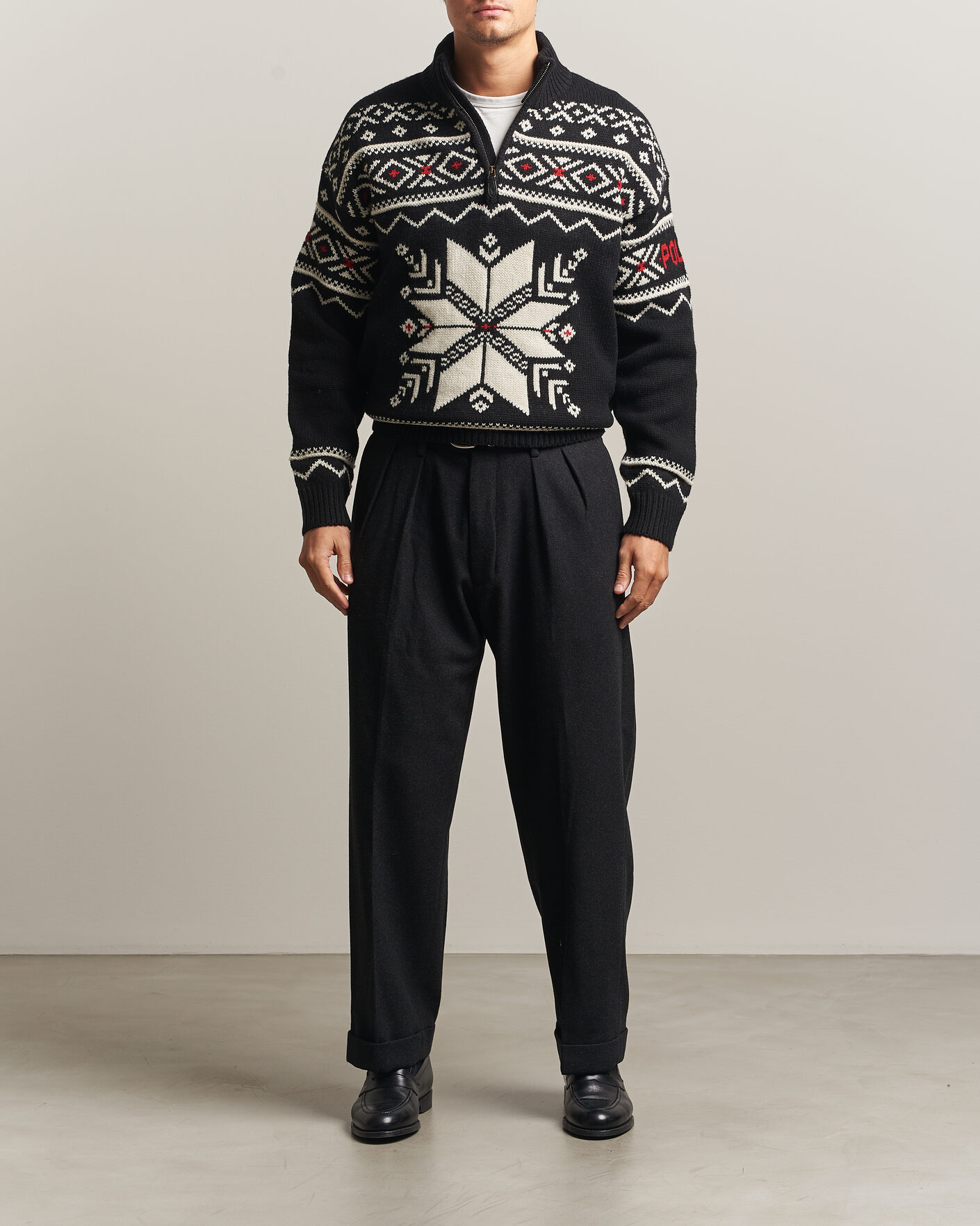 Herre | Trøjer | Polo Ralph Lauren | Wool Cotton Blend Sweater Black Combo