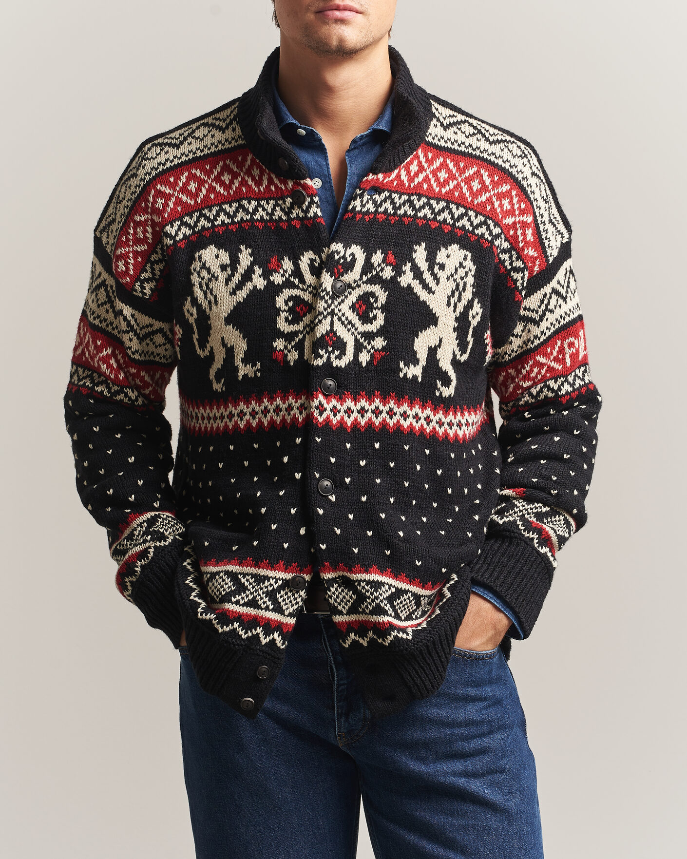 Herre | Trøjer | Polo Ralph Lauren | Cotton/Cashmere Cardigan Black Combo