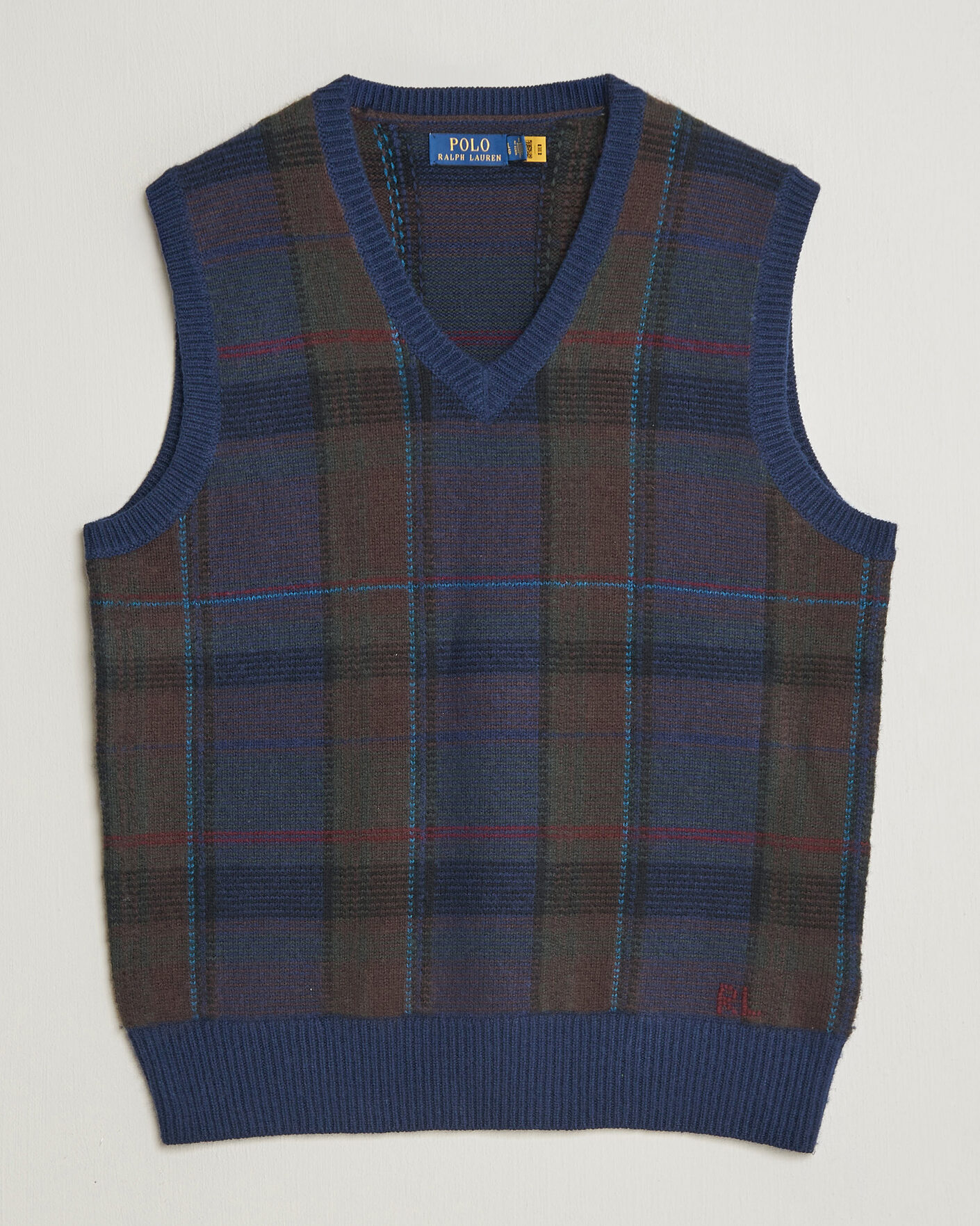 Herre | Trøjer | Polo Ralph Lauren | Hudson Cotton Blend V-Neck Vest Navy Multi