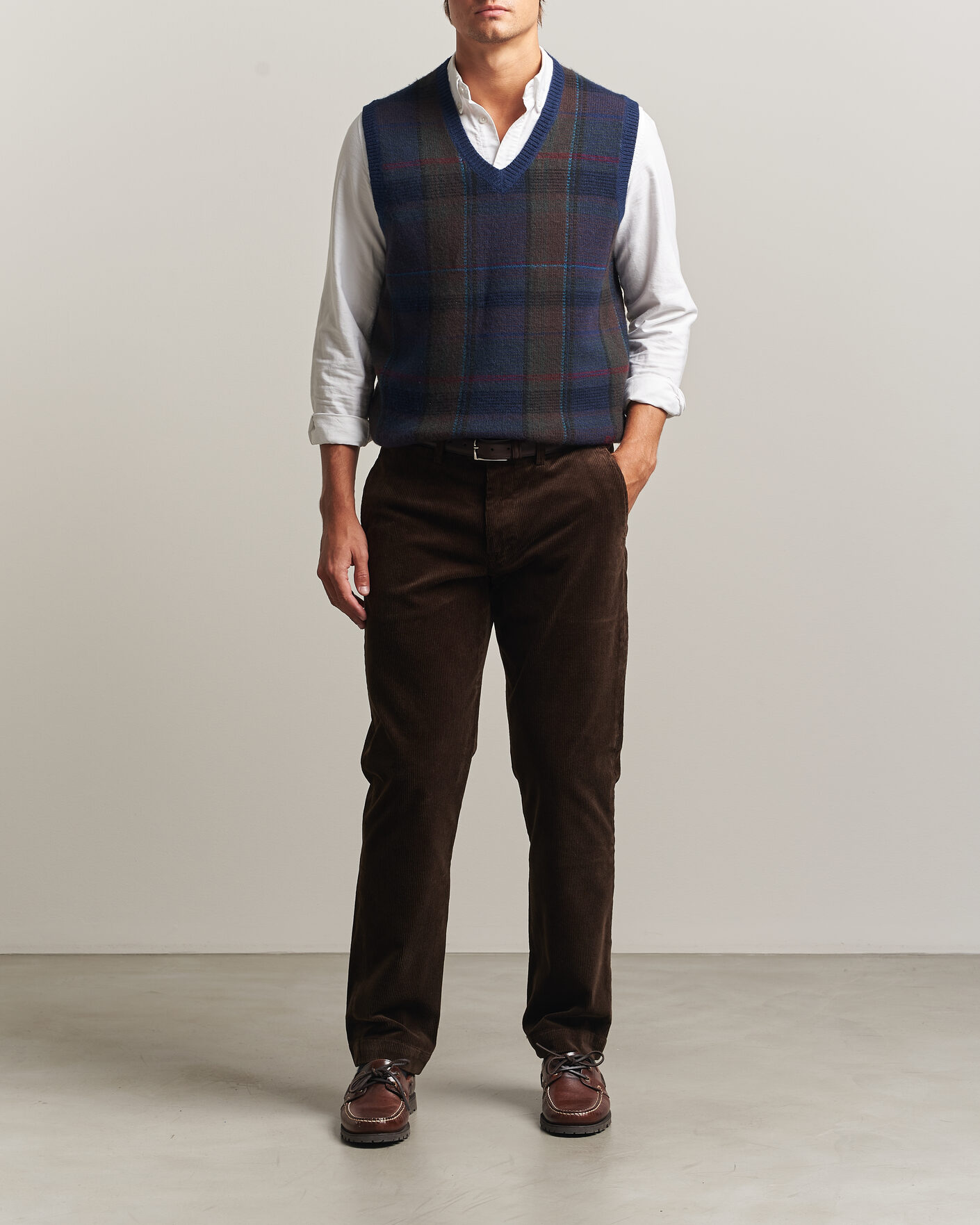 Herre | Trøjer | Polo Ralph Lauren | Hudson Cotton Blend V-Neck Vest Navy Multi
