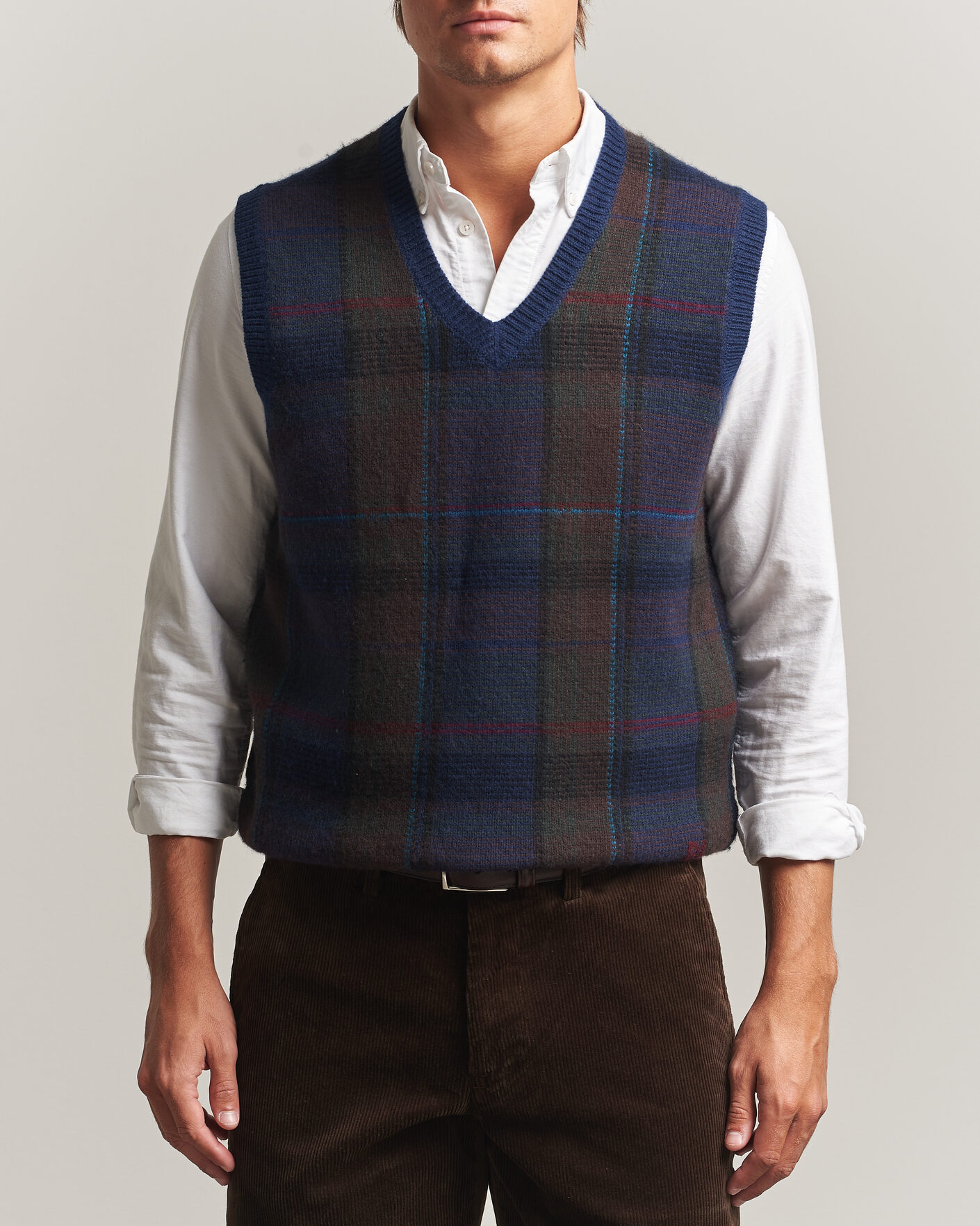 Herre | Trøjer | Polo Ralph Lauren | Hudson Cotton Blend V-Neck Vest Navy Multi