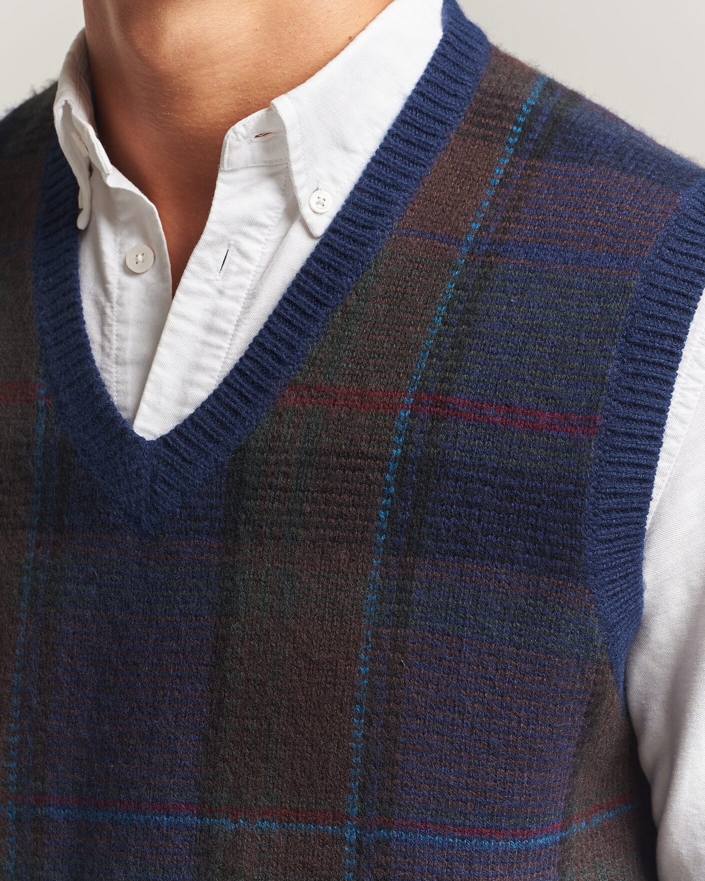 Herre | Trøjer | Polo Ralph Lauren | Hudson Cotton Blend V-Neck Vest Navy Multi
