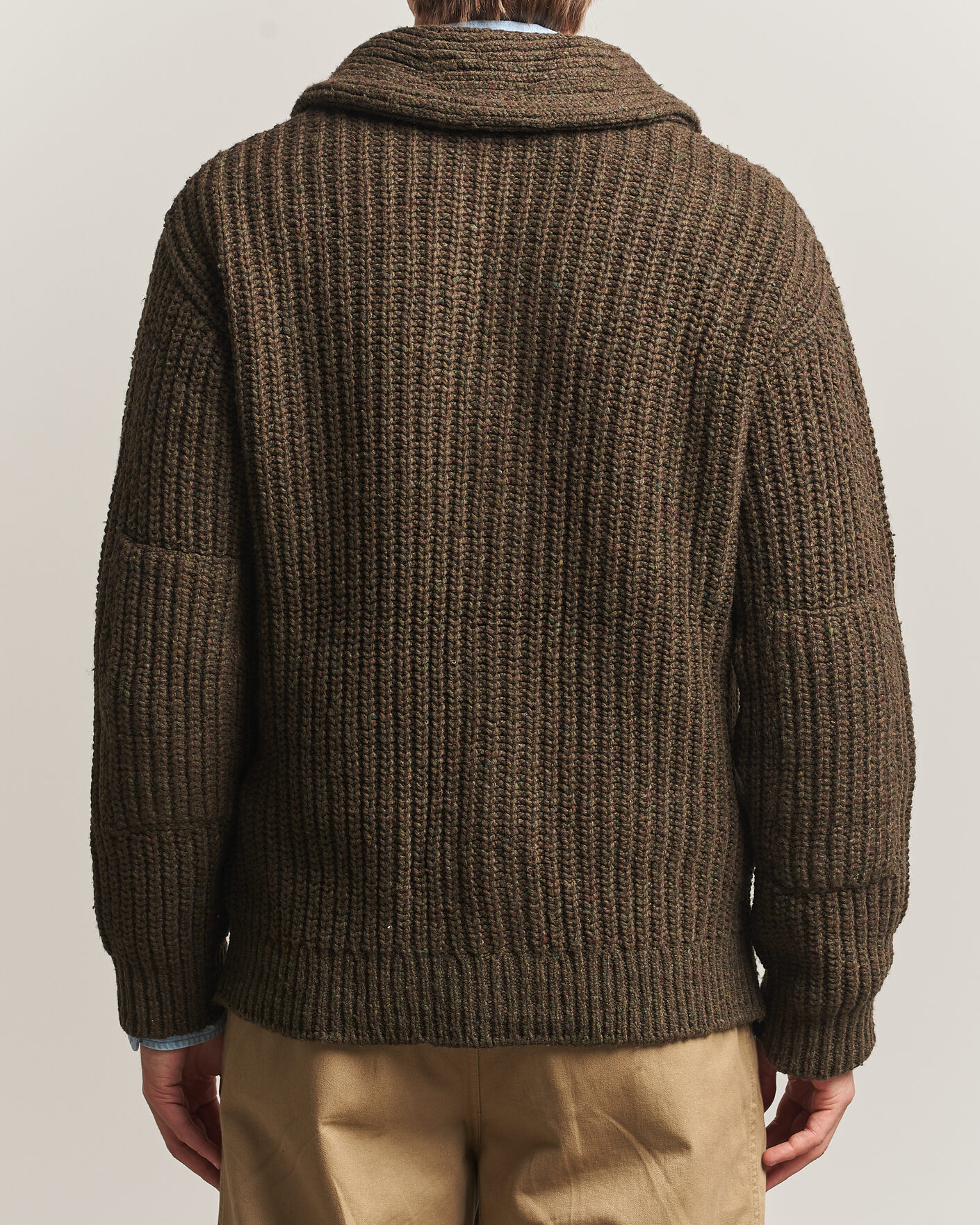 Herre | Trøjer | Polo Ralph Lauren | Wool Blend Shawl Collar Cardigan Olive Brown Marl