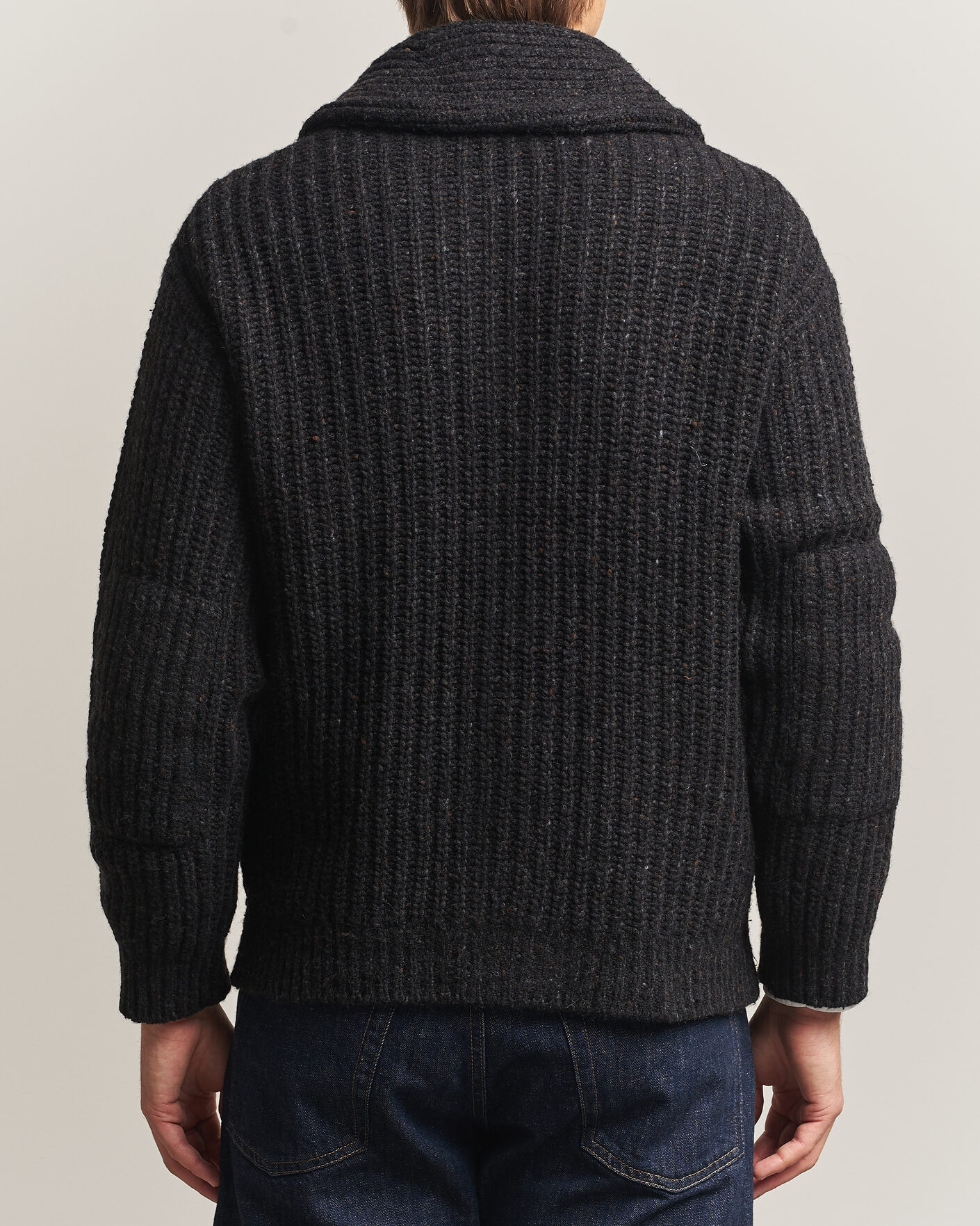 Herre | Trøjer | Polo Ralph Lauren | Wool Blend Shawl Collar Cardigan Black Marl