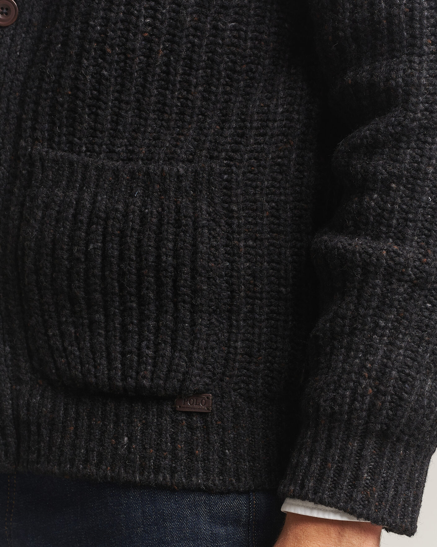 Herre | Trøjer | Polo Ralph Lauren | Wool Blend Shawl Collar Cardigan Black Marl