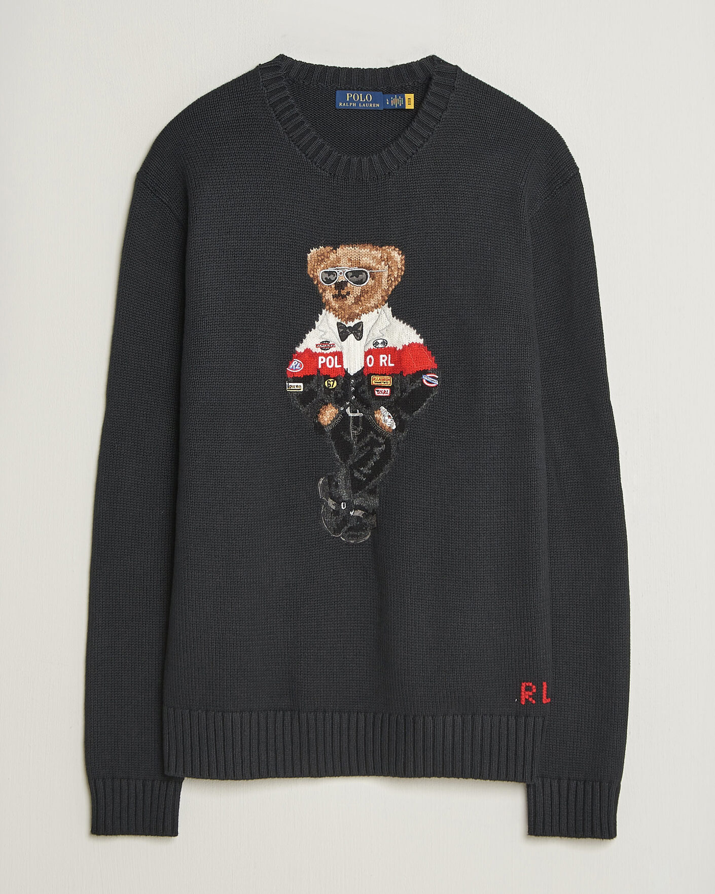 Herre | Trøjer | Polo Ralph Lauren | Cotton Blend Bear Sweater Polo Black