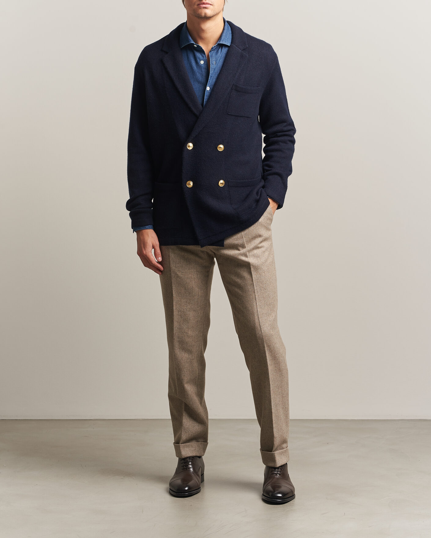 Herre | Trøjer | Polo Ralph Lauren | Double Breasted Cashmere Cardigan Aviator Navy