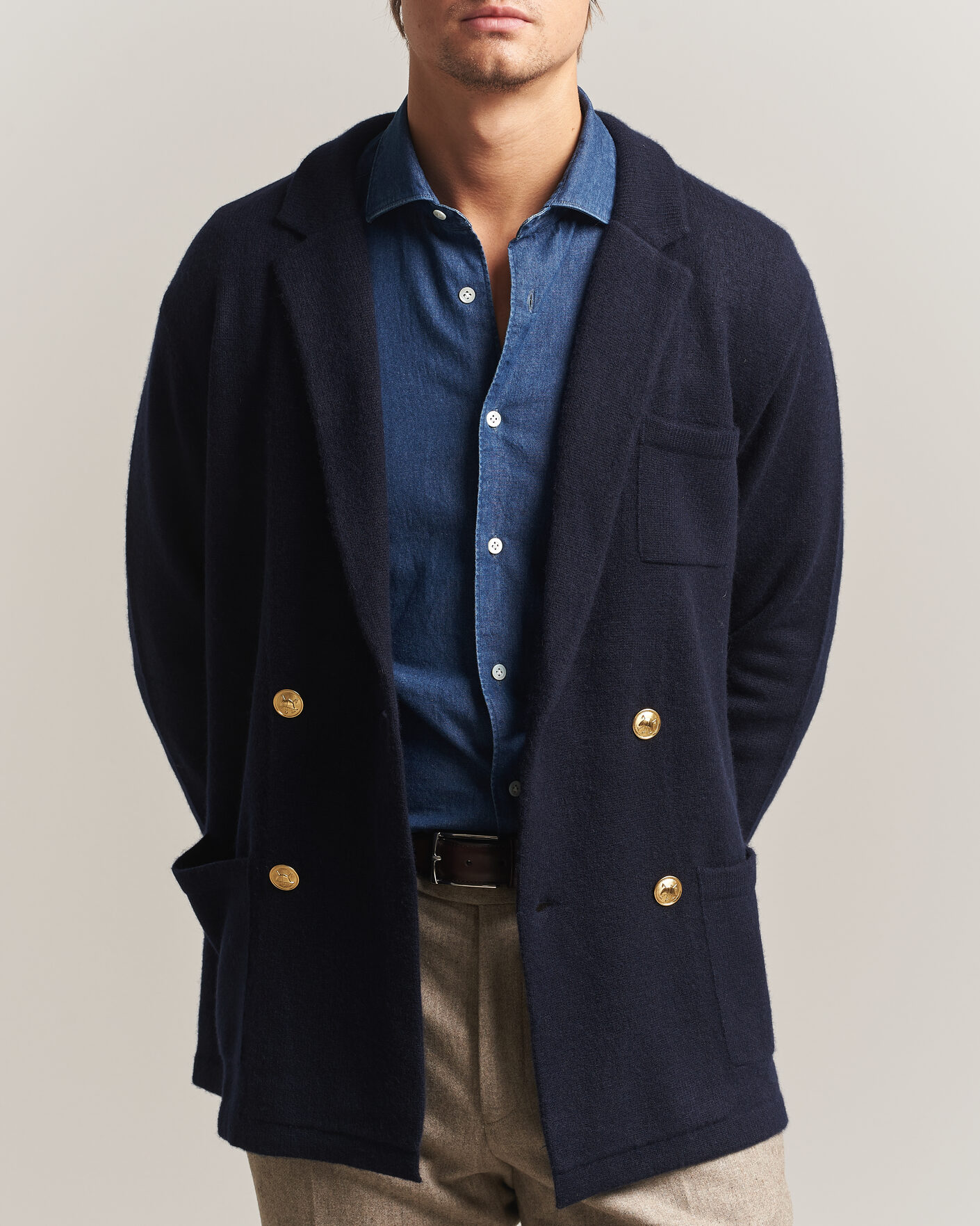 Herre | Trøjer | Polo Ralph Lauren | Double Breasted Cashmere Cardigan Aviator Navy