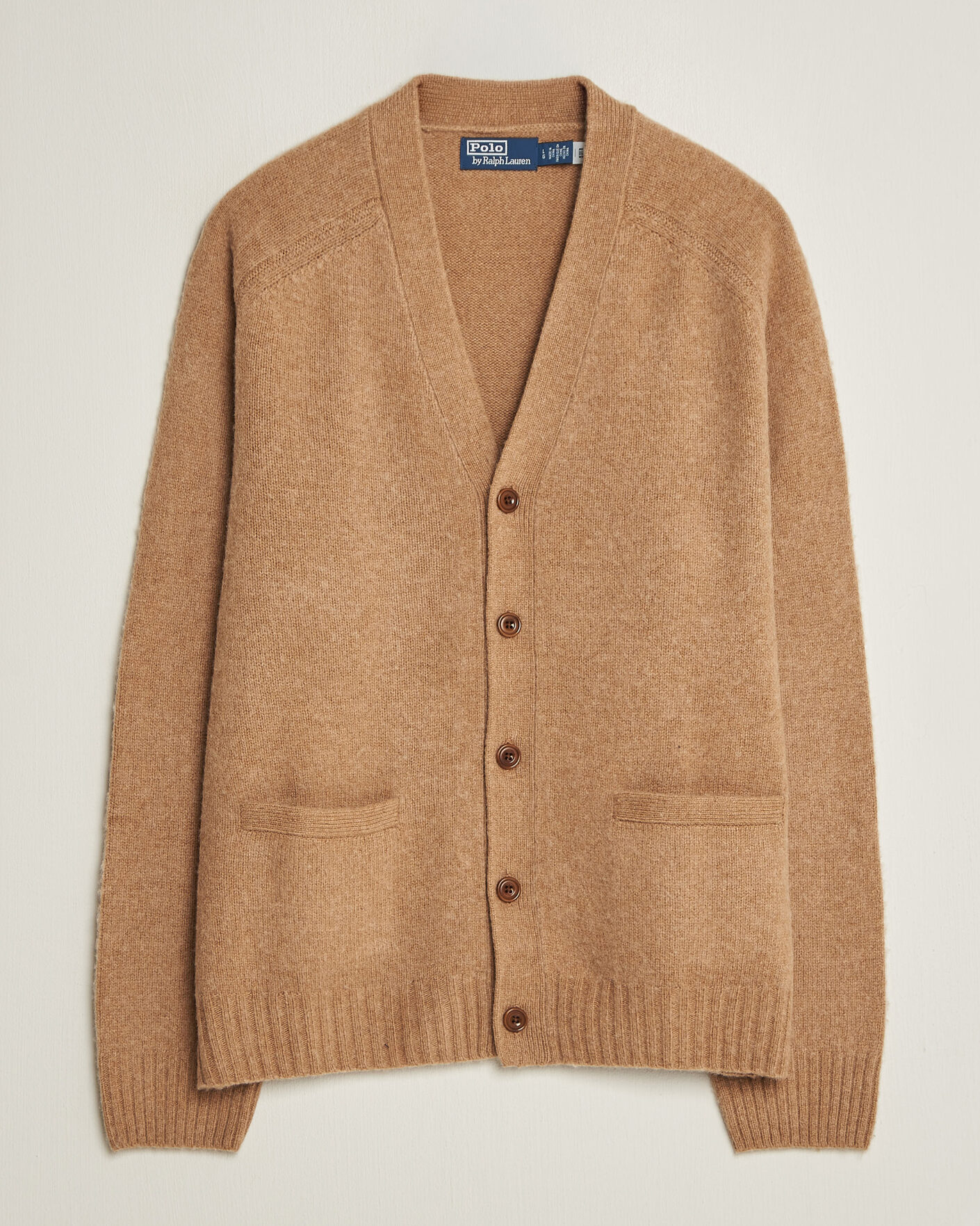 Herre | Trøjer | Polo Ralph Lauren | Wool/Cashmere Patch Cardigan Crouton Tan Heather