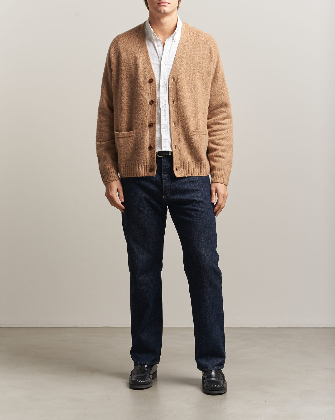 Herre | Trøjer | Polo Ralph Lauren | Wool/Cashmere Patch Cardigan Crouton Tan Heather