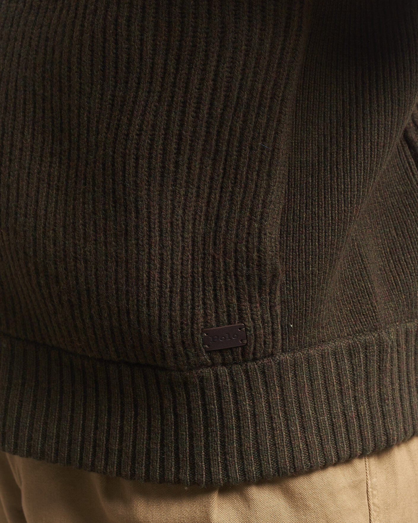 Herre | Trøjer | Polo Ralph Lauren | Wool/Cashmere Full-Zip Ekanite Olive Heather