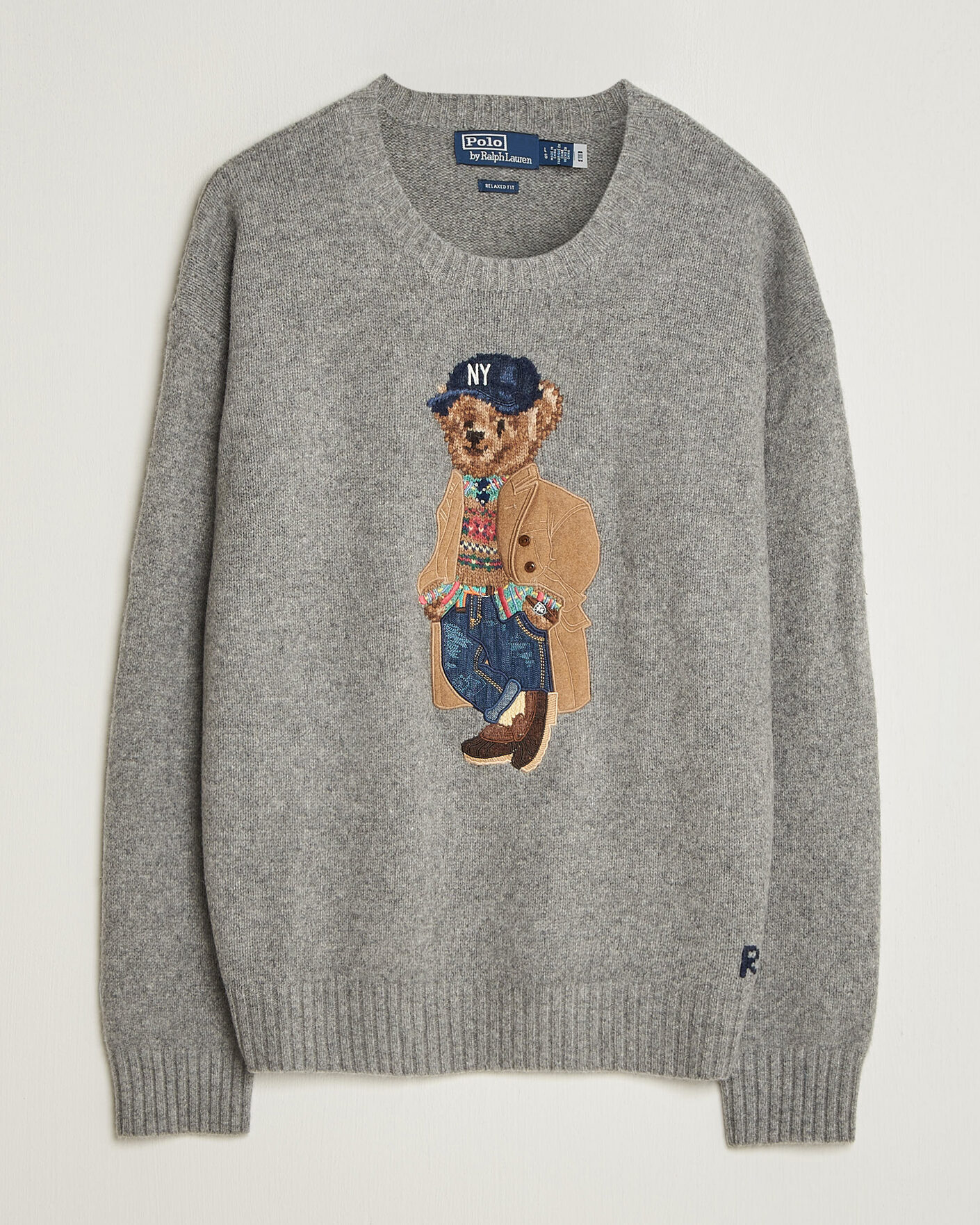 Herre | Trøjer | Polo Ralph Lauren | Wool Blend Bear Sweater Grey Combo