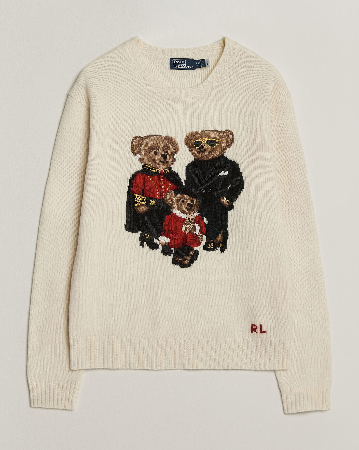 Herre | Trøjer | Polo Ralph Lauren | Wool Blend Bear Sweater Authentic Cream