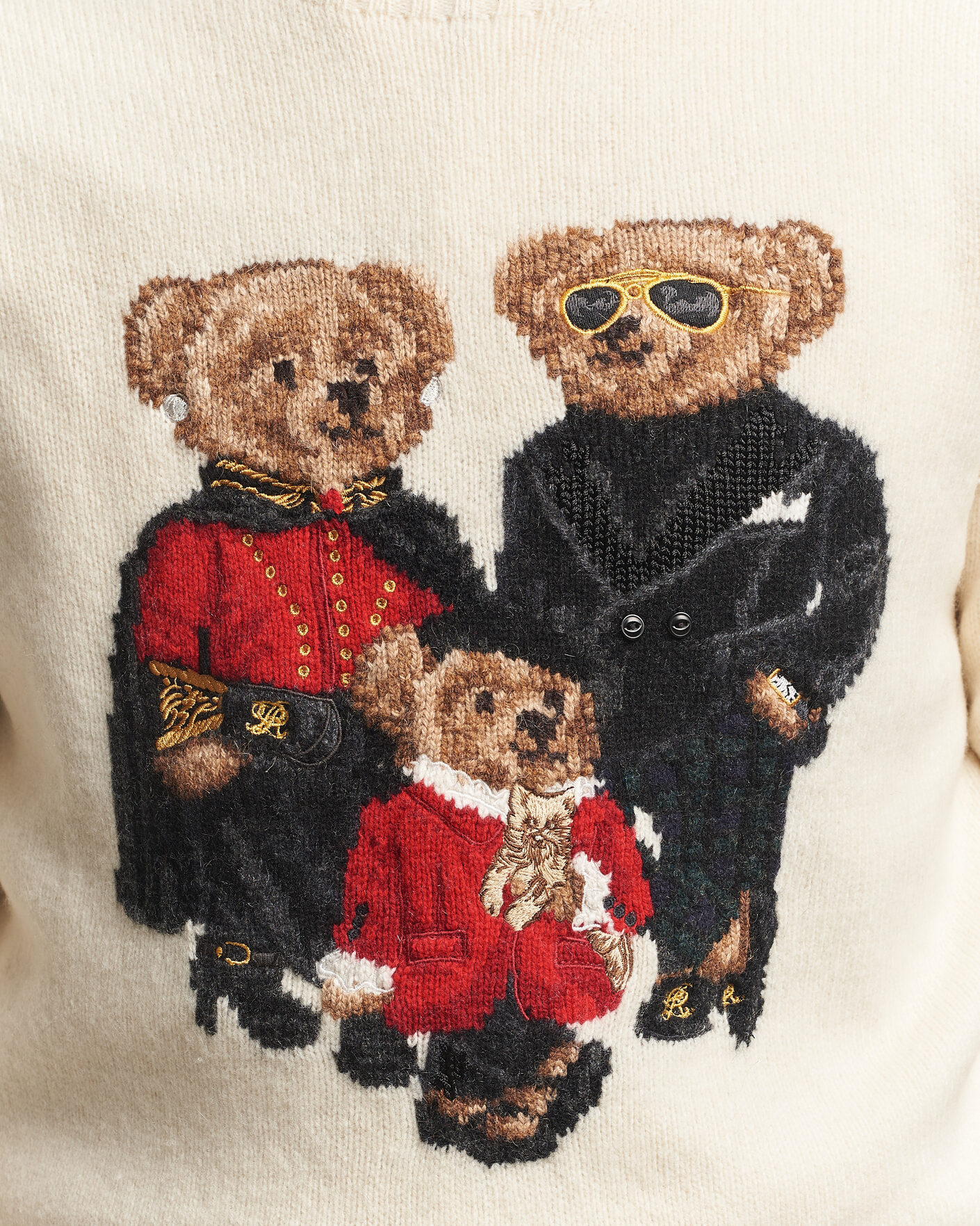 Herre | Trøjer | Polo Ralph Lauren | Wool Blend Bear Sweater Authentic Cream