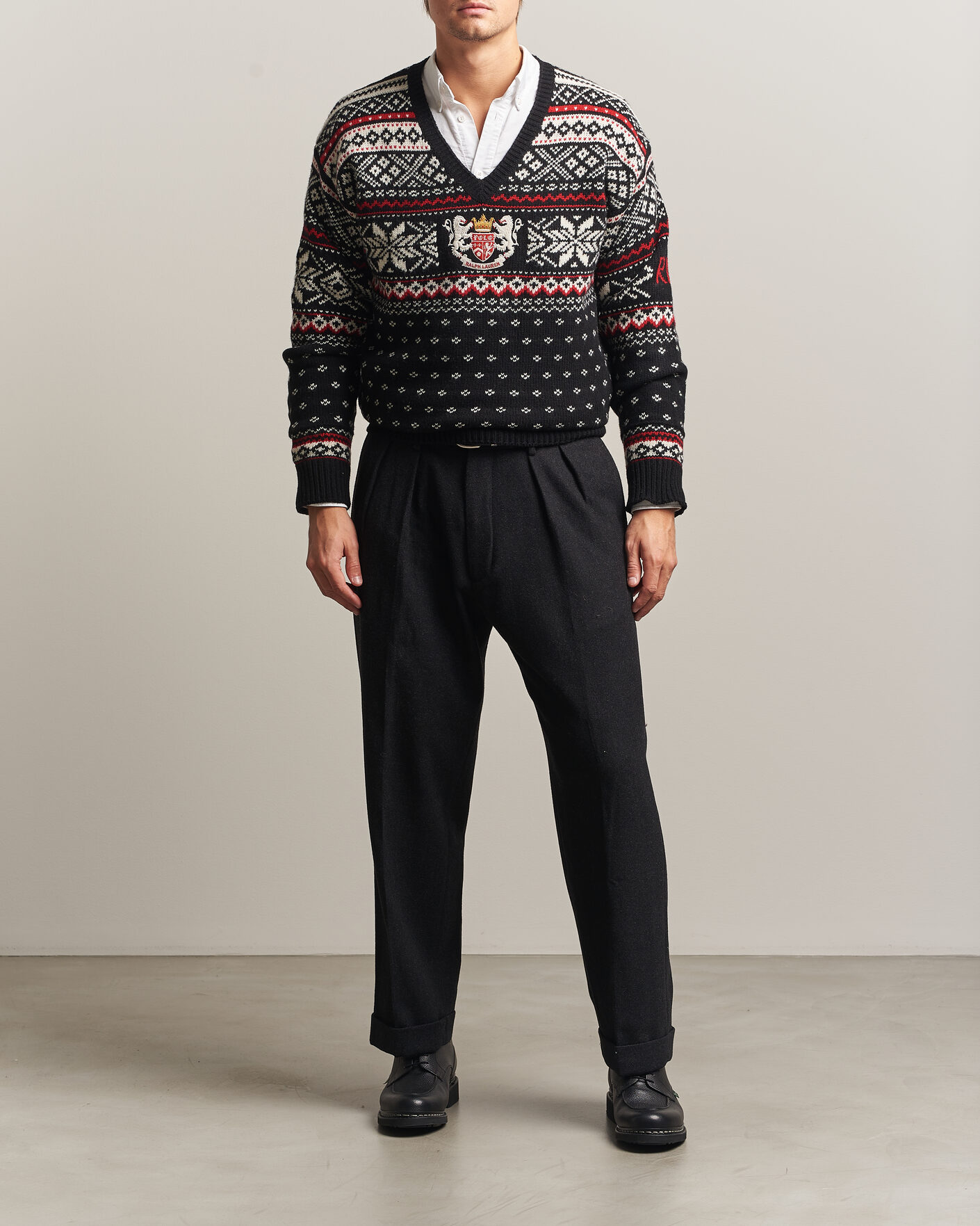Herre | Trøjer | Polo Ralph Lauren | Royal Holiday Wool Sweater Black Combo