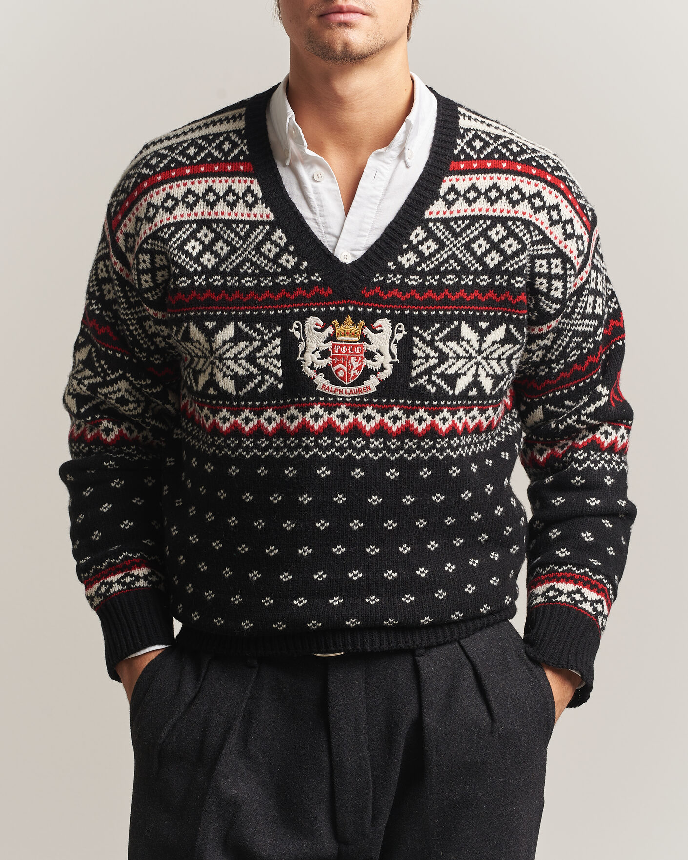 Herre | Trøjer | Polo Ralph Lauren | Royal Holiday Wool Sweater Black Combo