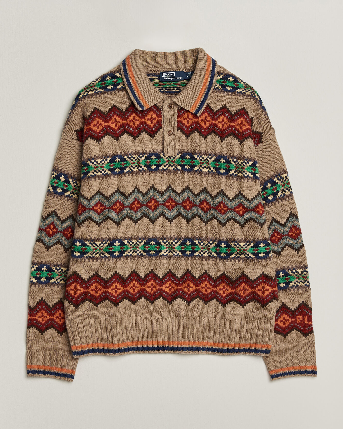 Herre | Trøjer | Polo Ralph Lauren | Litchfield Wool Blend Sweater Tan Multi