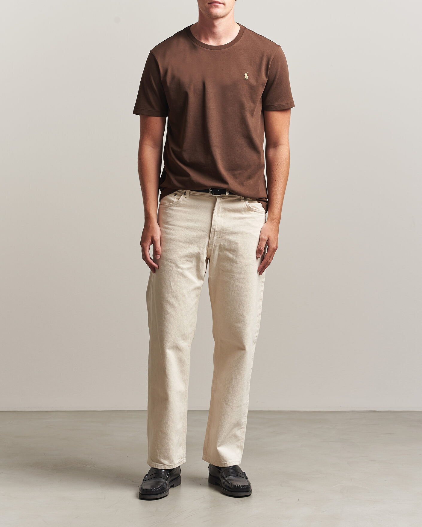 Herre | T-Shirts | Polo Ralph Lauren | Custom Slim Fit T-shirt Nutmeg Brown