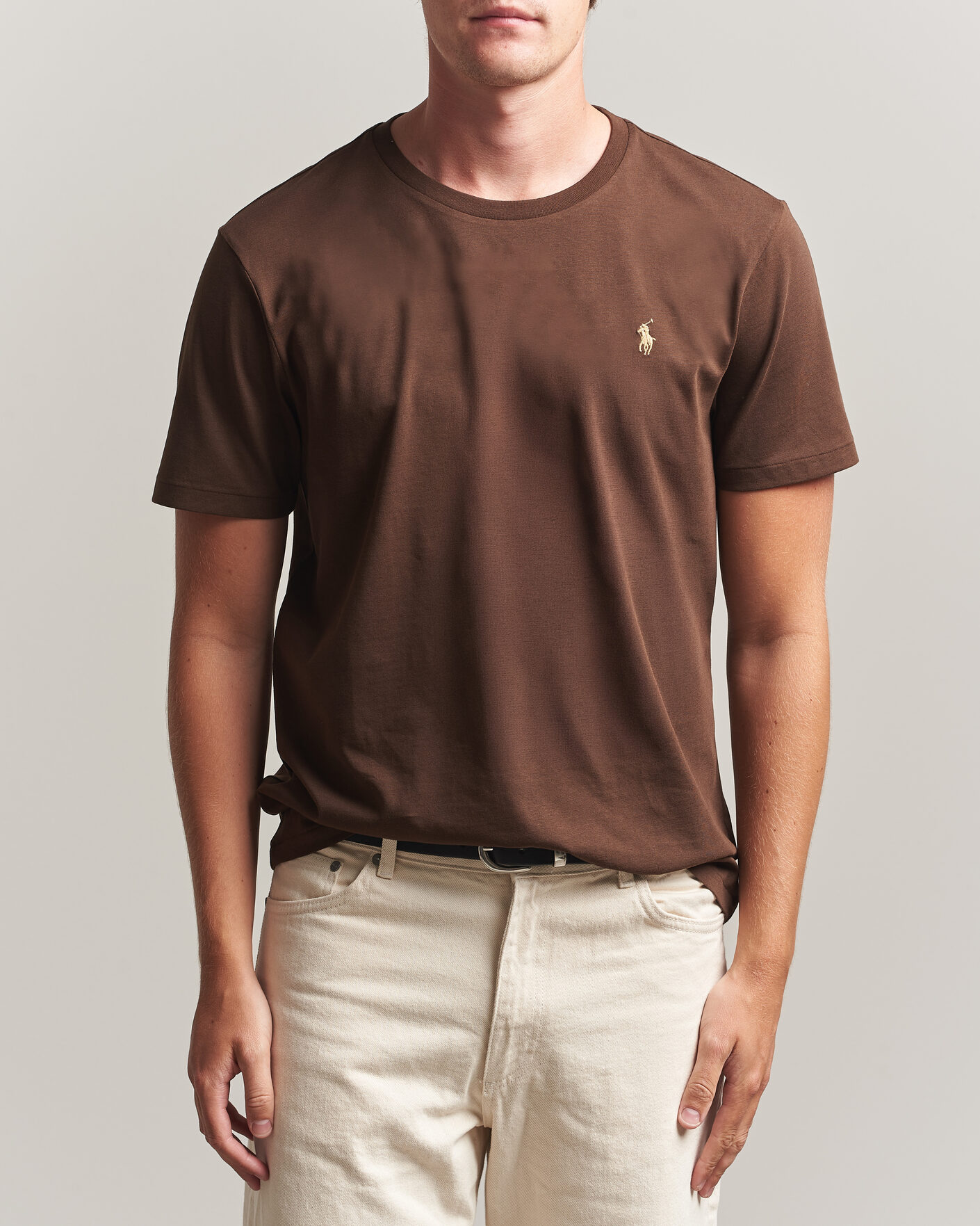 Herre | T-Shirts | Polo Ralph Lauren | Custom Slim Fit T-shirt Nutmeg Brown