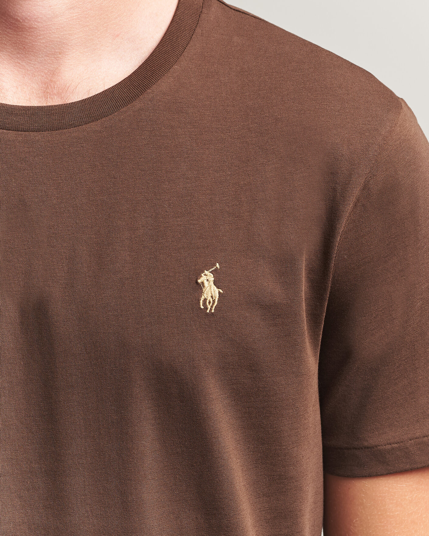 Herre | T-Shirts | Polo Ralph Lauren | Custom Slim Fit T-shirt Nutmeg Brown