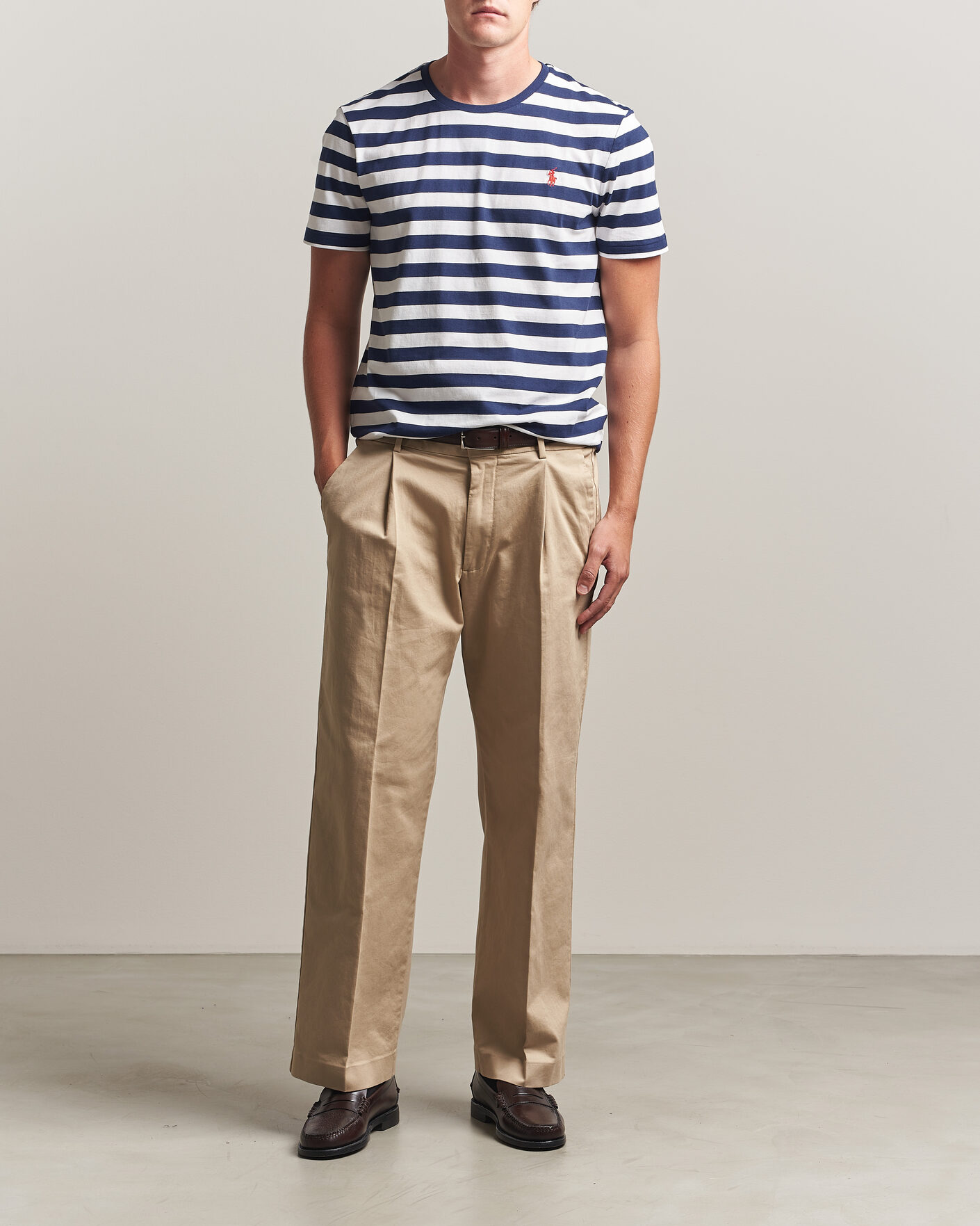 Herre | T-Shirts | Polo Ralph Lauren | Custom Slim Fit Striped T-Shirt Newport Navy