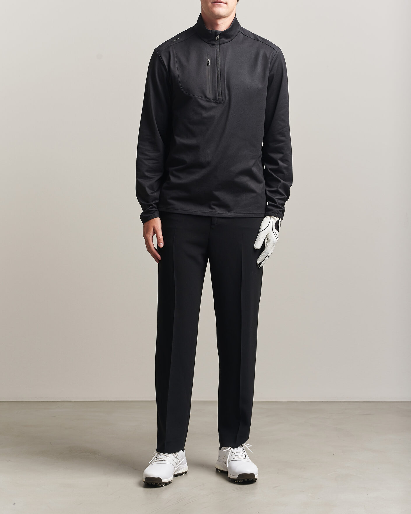 Herre | Golftøj | Polo Ralph Lauren | Luxury Jersey Half Zip Polo Black