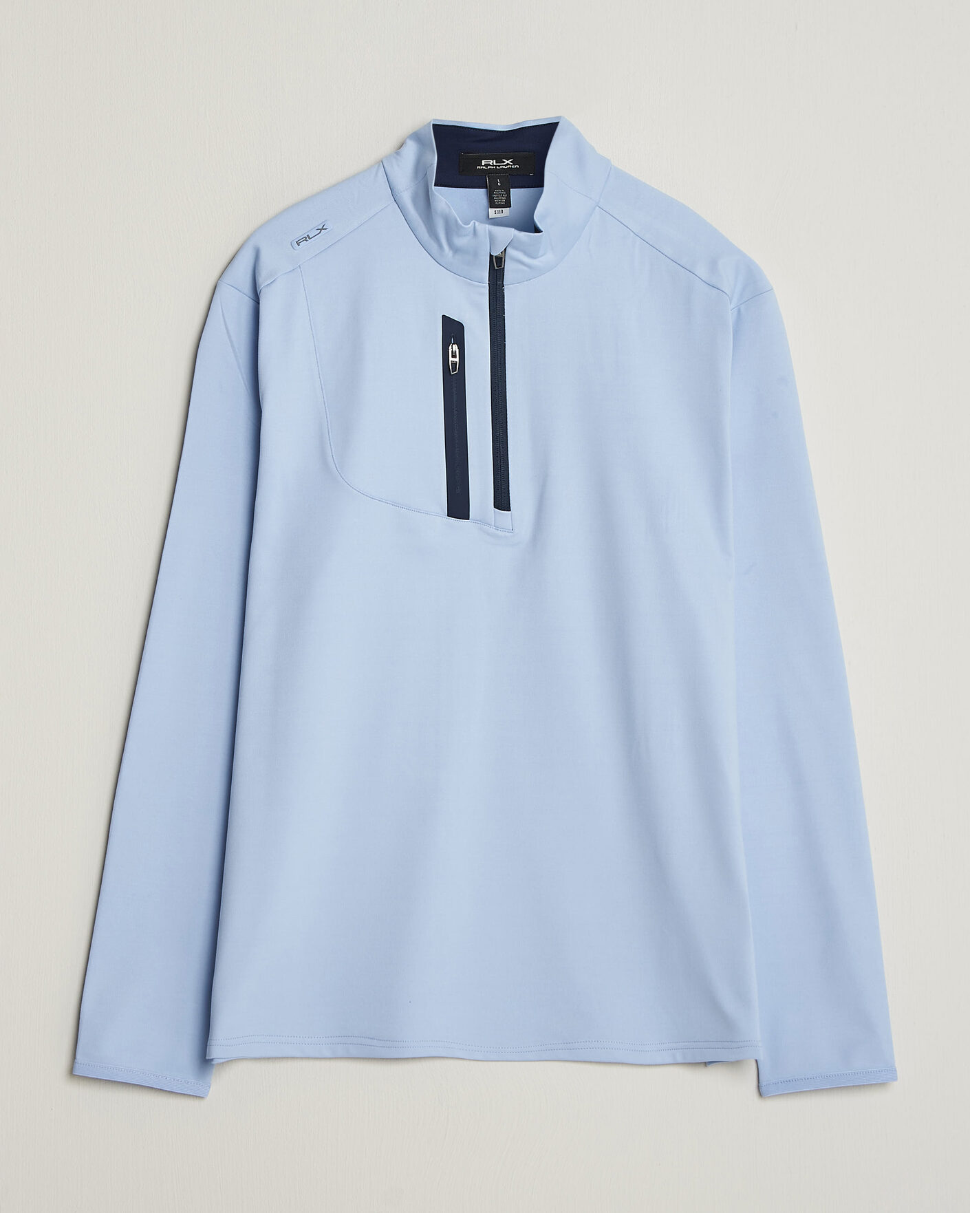 Herre | Golftøj | Polo Ralph Lauren | Luxury Jersey Half Zip Pebble Blue