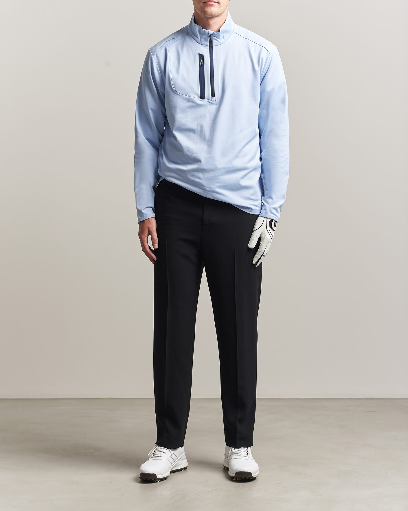 Herre | Golftøj | Polo Ralph Lauren | Luxury Jersey Half Zip Pebble Blue