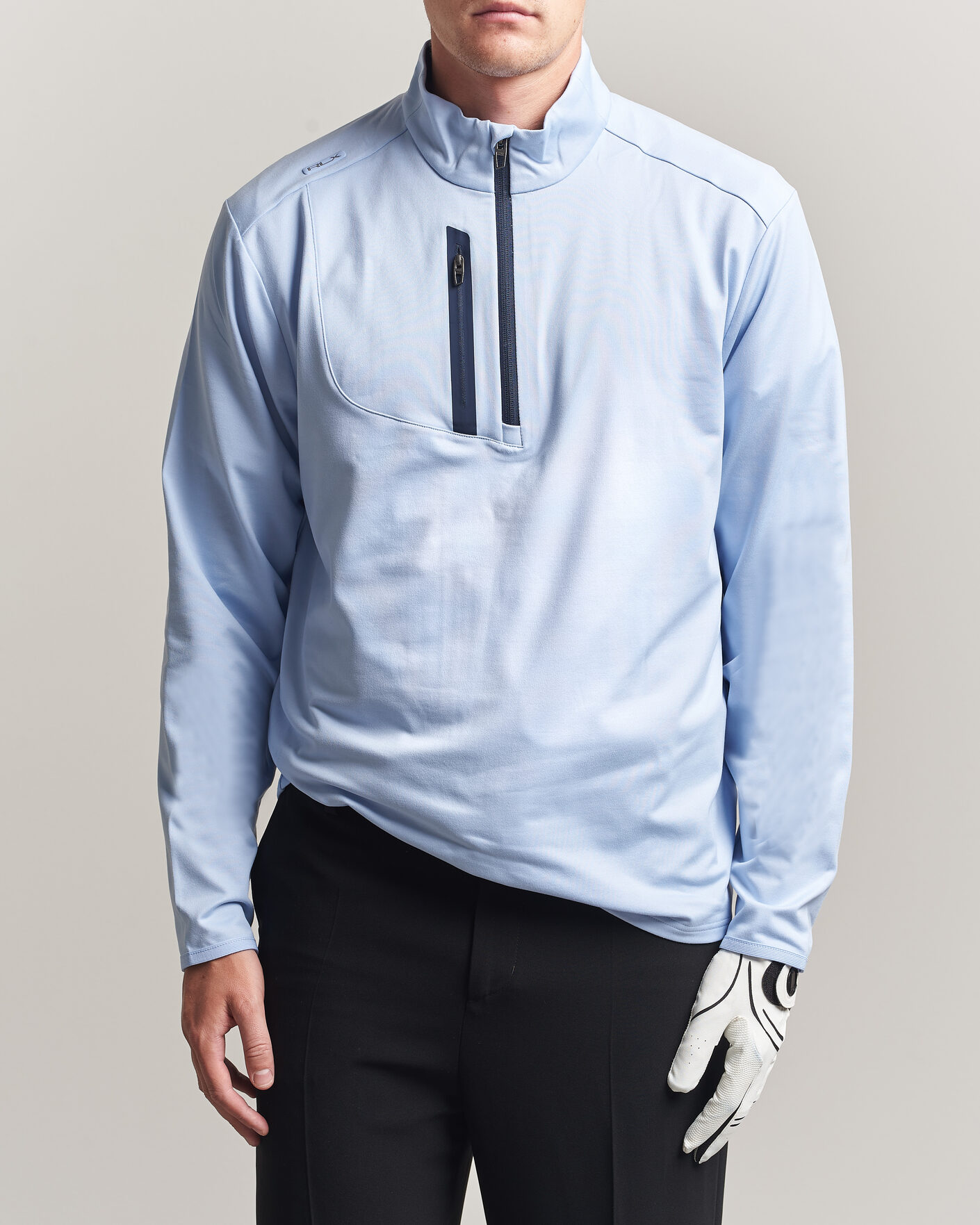 Herre | Golftøj | Polo Ralph Lauren | Luxury Jersey Half Zip Pebble Blue