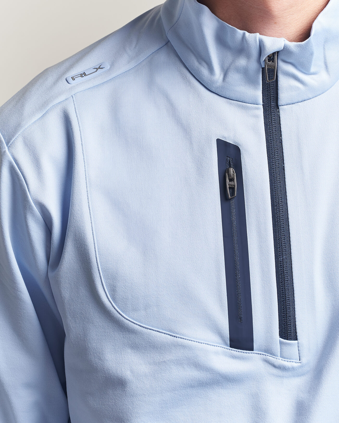 Herre | Golftøj | Polo Ralph Lauren | Luxury Jersey Half Zip Pebble Blue