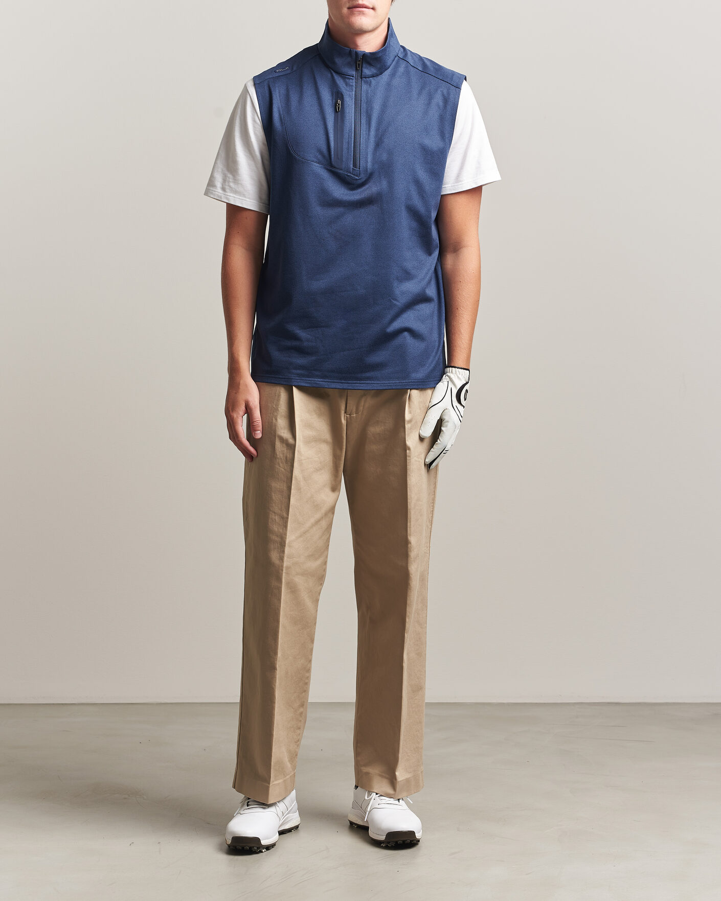 Herre | Trøjer | RLX Ralph Lauren | Luxury Jersey Vest Half Zip Spring Navy Heather