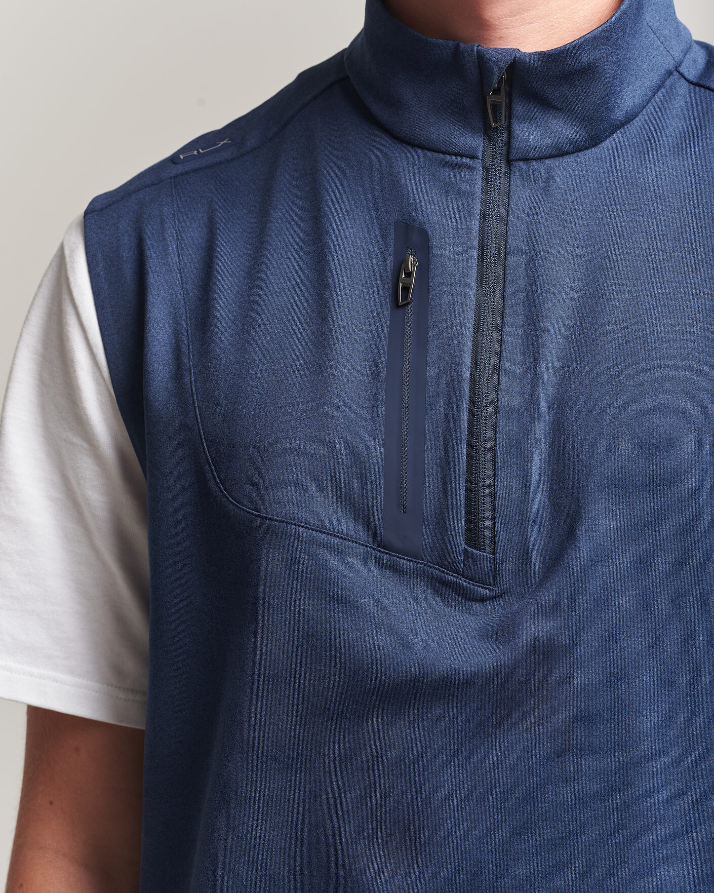 Herre | Trøjer | RLX Ralph Lauren | Luxury Jersey Vest Half Zip Spring Navy Heather