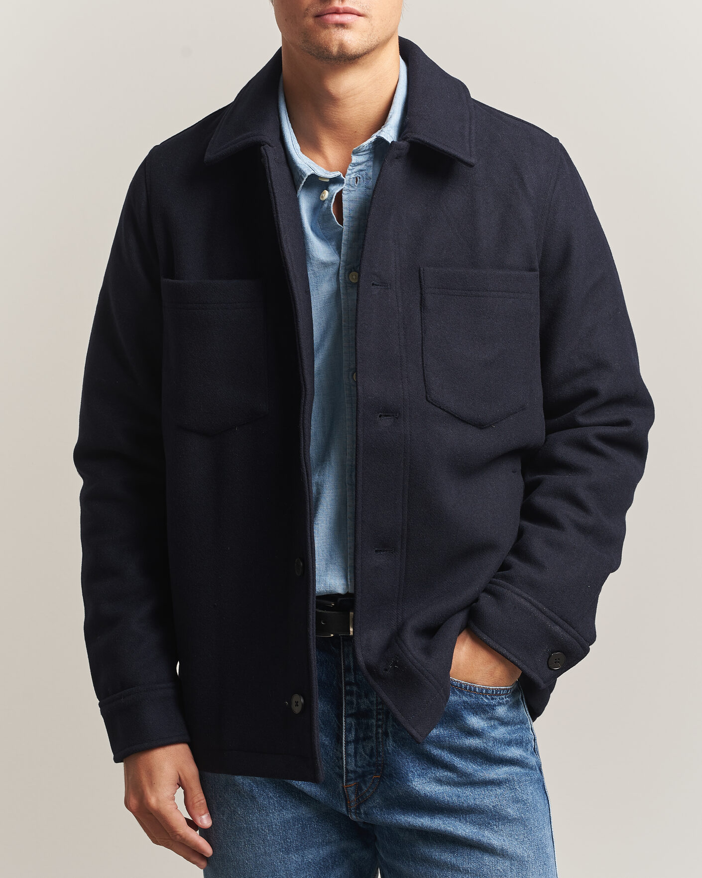 Herre | Jakker | Samsøe Samsøe | Pally Padded Shirt Jacket Salute Navy
