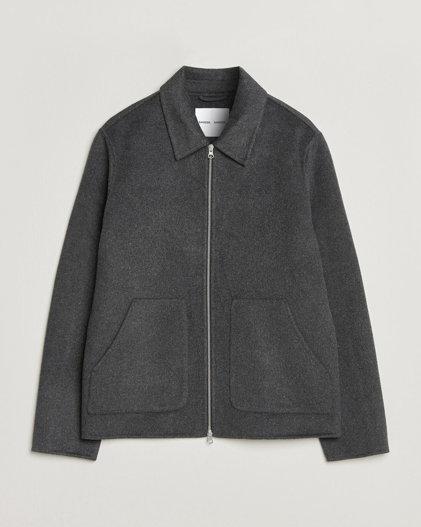 Herre | Jakker | Samsøe Samsøe | Paulo Wool Shirt Jacket Dark Grey Melange