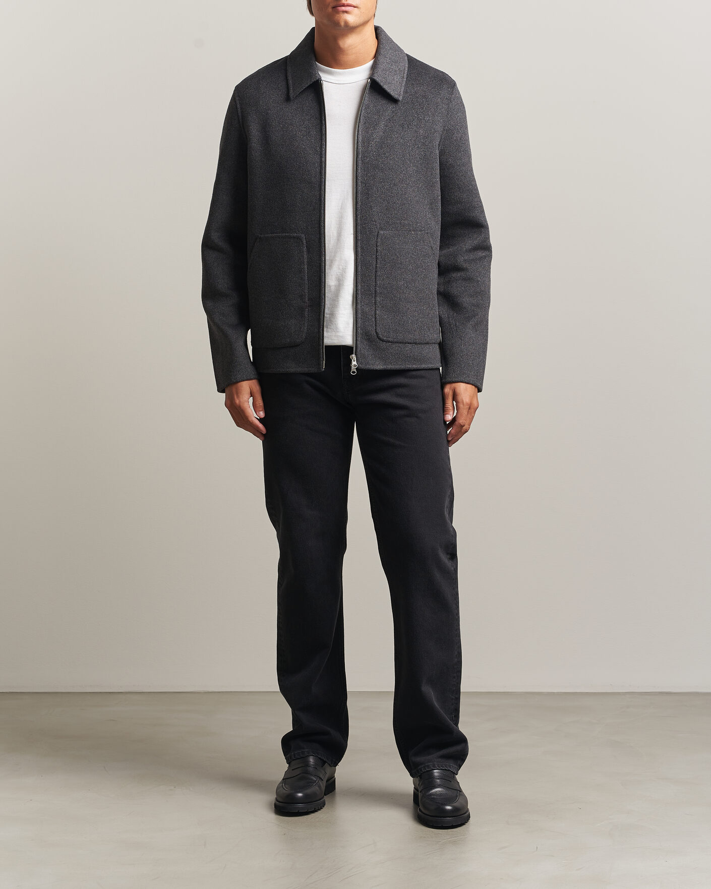 Herre | Jakker | Samsøe Samsøe | Paulo Wool Shirt Jacket Dark Grey Melange